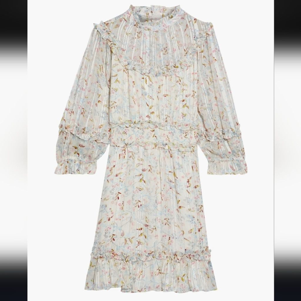 Other NWT WALTER BAKER Betsy Floral-Print Metallic Mini Dress Size S / US 4 / IT 40 - 3 Thumbnail