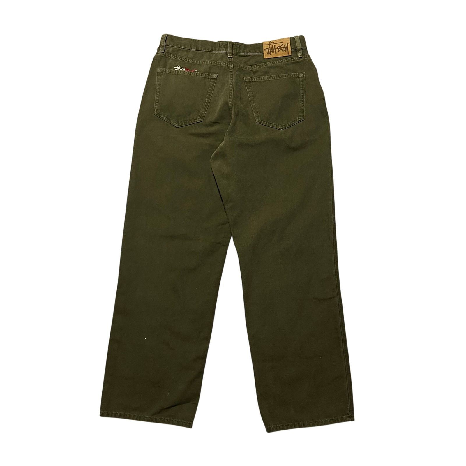 Stussy Stussy Big Ol Jeans Olive Green Size 30 (34x30) Baggy Denim Size US 30 / EU 46 - 1 Thumbnail