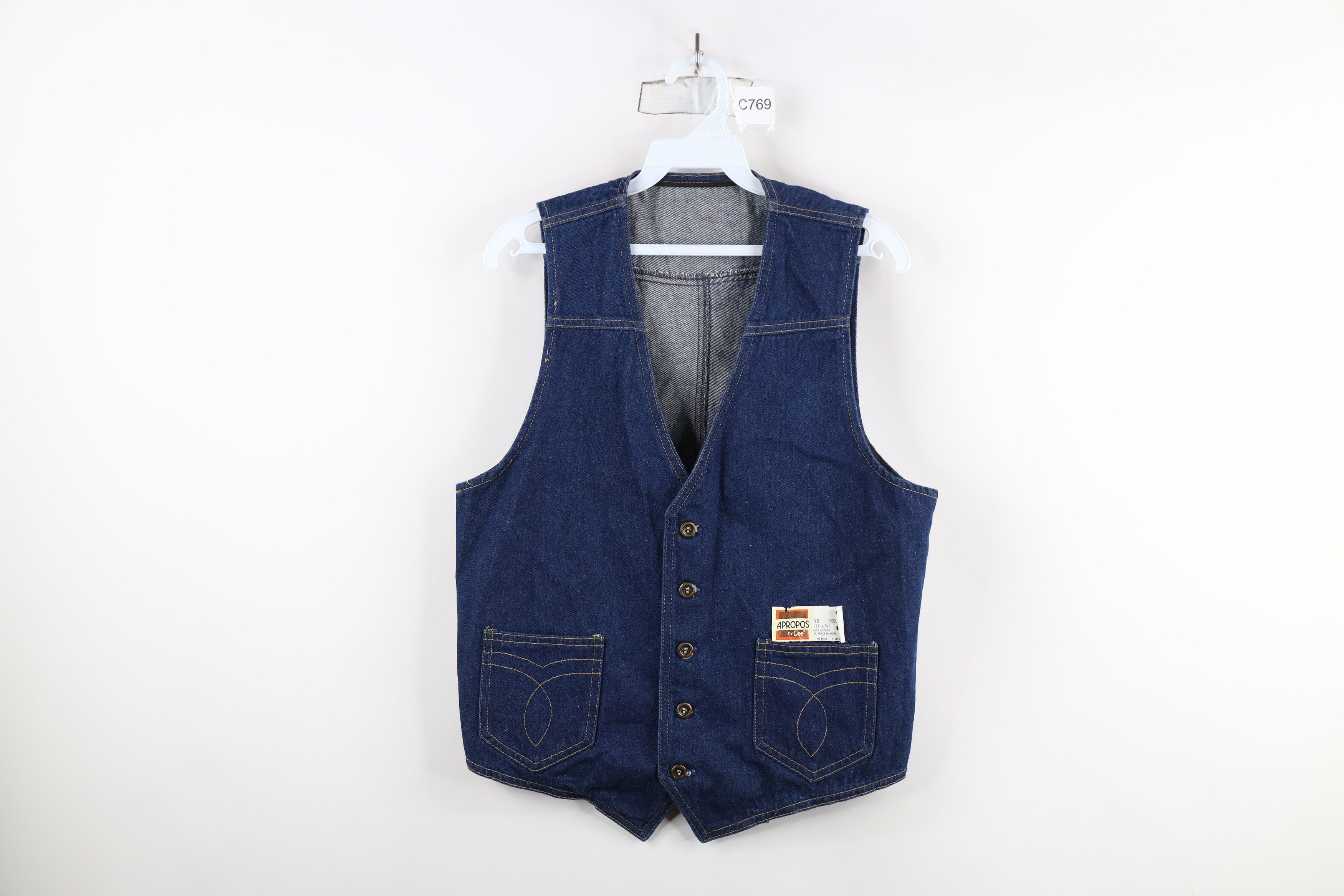 Lee × Vintage Vintage 60s 70s Lee Cowboy Denim Jean Vest Jacket Blue USA Size US L / EU 52-54 / 3 - 1 Thumbnail