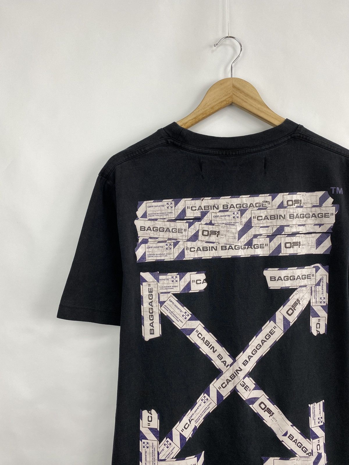 Off-White × Virgil Abloh Off White Airport Tape T-Shirt Y2K Rare Retro Hype Size US L / EU 52-54 / 3 - 2 Thumbnail