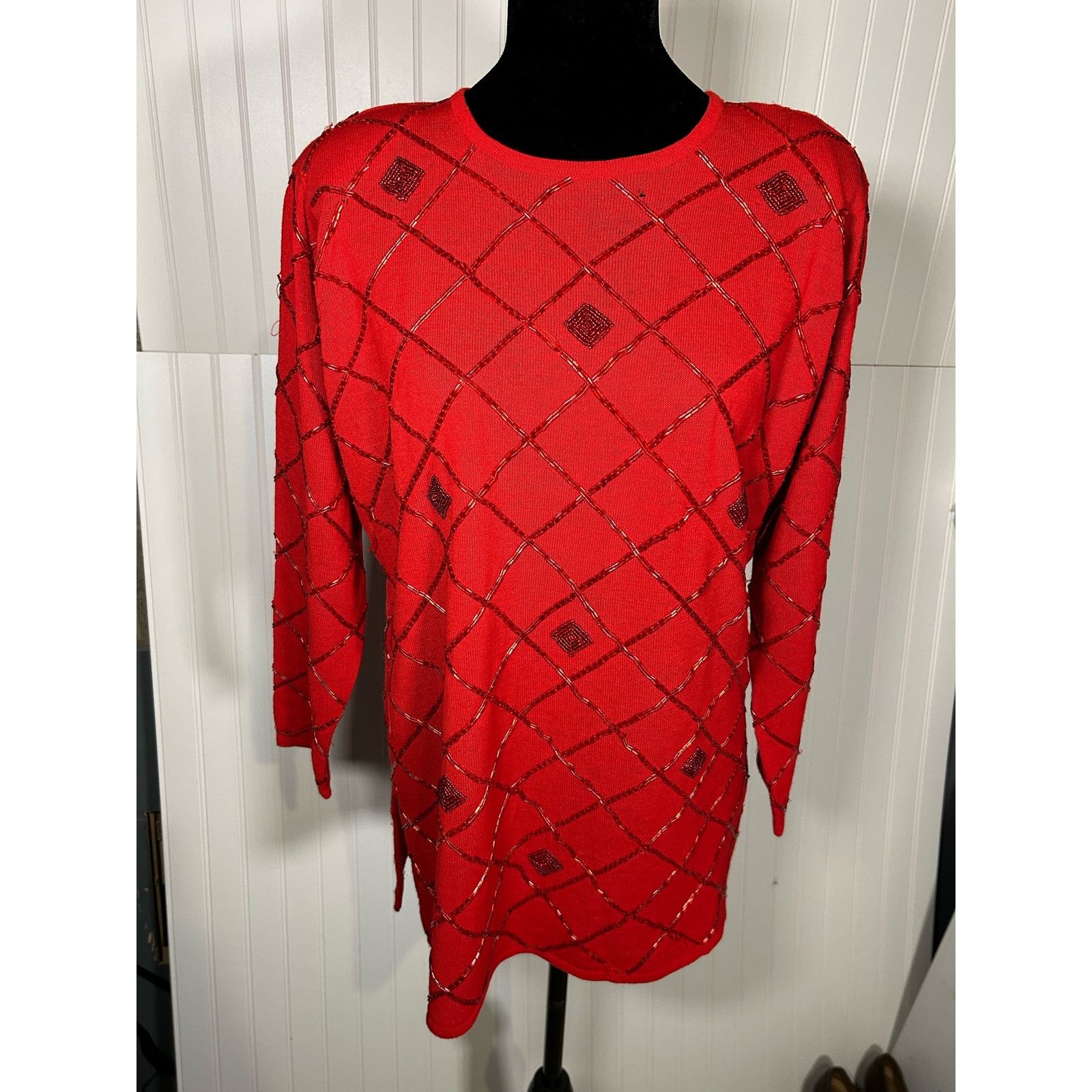 Liz Claiborne Vintage 90s Lise Claiborne, petite Sweater Size LP Size L / US 10 / IT 46 - 1 Thumbnail