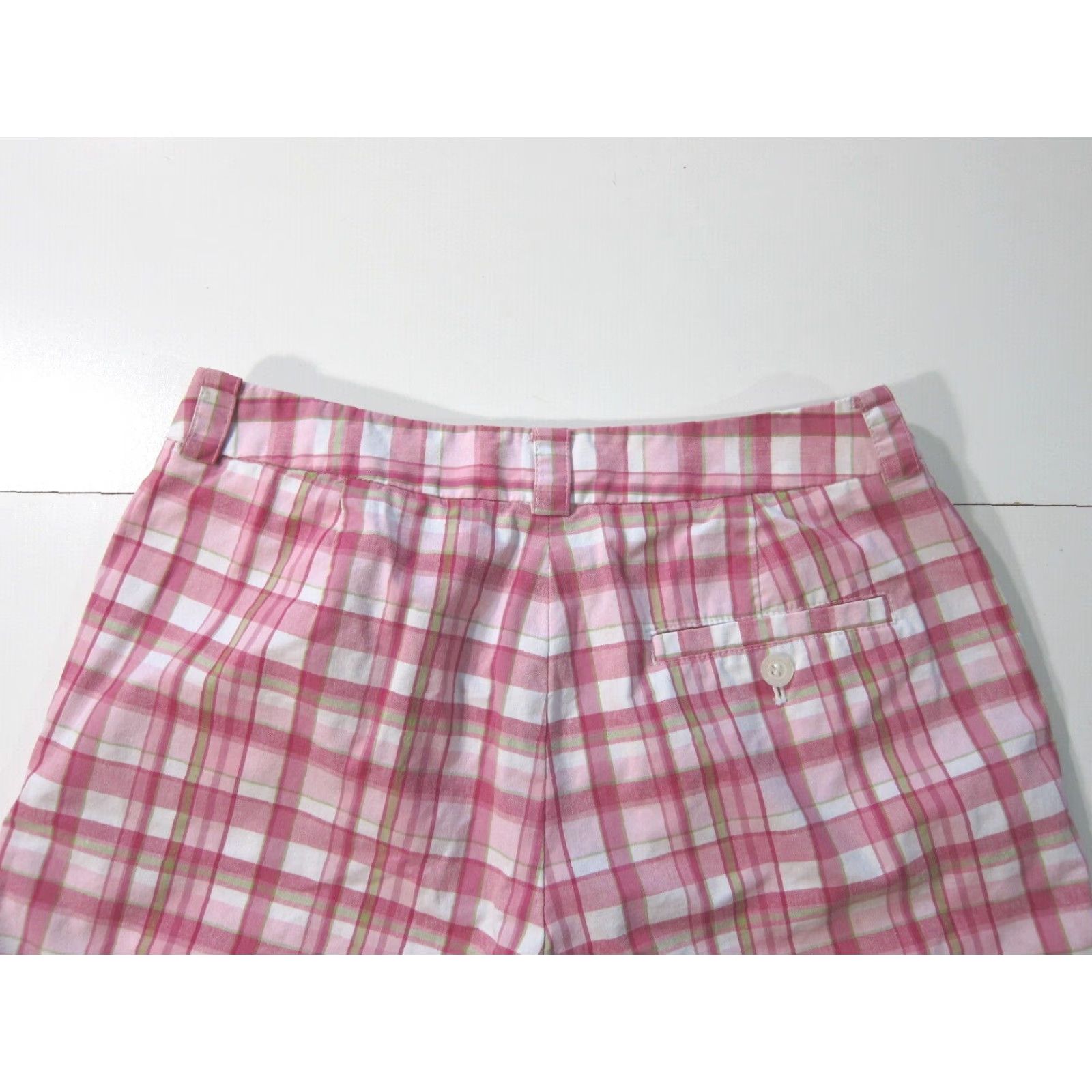 Jones New York Jones New York Signature Cotton Stretch Pink Plaid Flat Front Chino Shorts 4/S Pink 28" waist Women Size 28" / US 6 / IT 42 - 6 Thumbnail