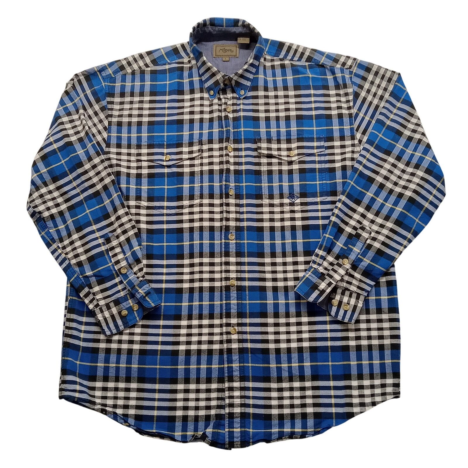 Roper Roper Shirt L Men's Long Sleeve Button Front Blue Plaid Size US L / EU 52-54 / 3 - 1 Thumbnail