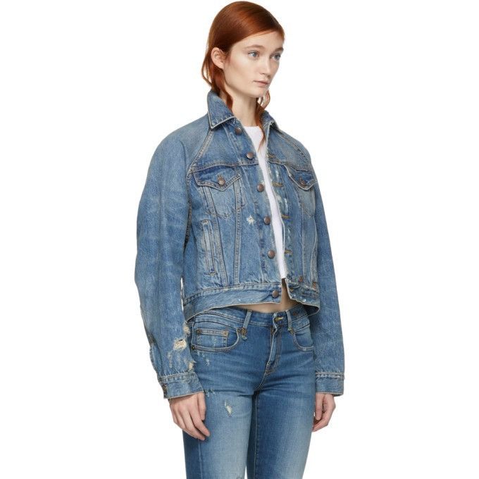 R13 R13 Raglan Denim Jacket Unisex Oversized Trucker Distressed Size US L / EU 52-54 / 3 - 5 Thumbnail