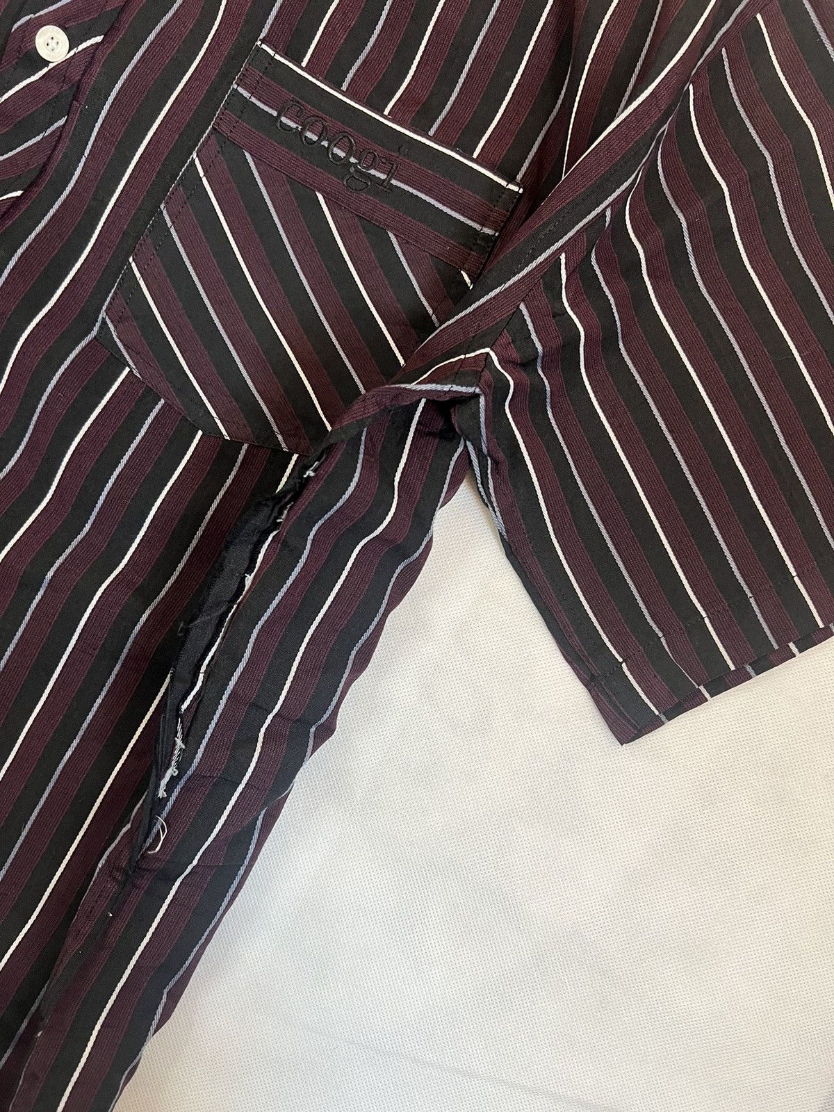 Coogi Vertical Stripe Knit Cotton Coogi Shirt Size US XXL / EU 58 / 5 - 6 Thumbnail