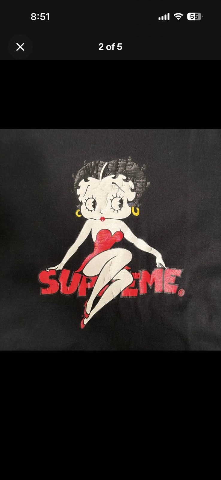 Supreme 2016 Supreme Betty Boop Black Short Sleeve Large Pre-owned Size US L / EU 52-54 / 3 - 2 Thumbnail