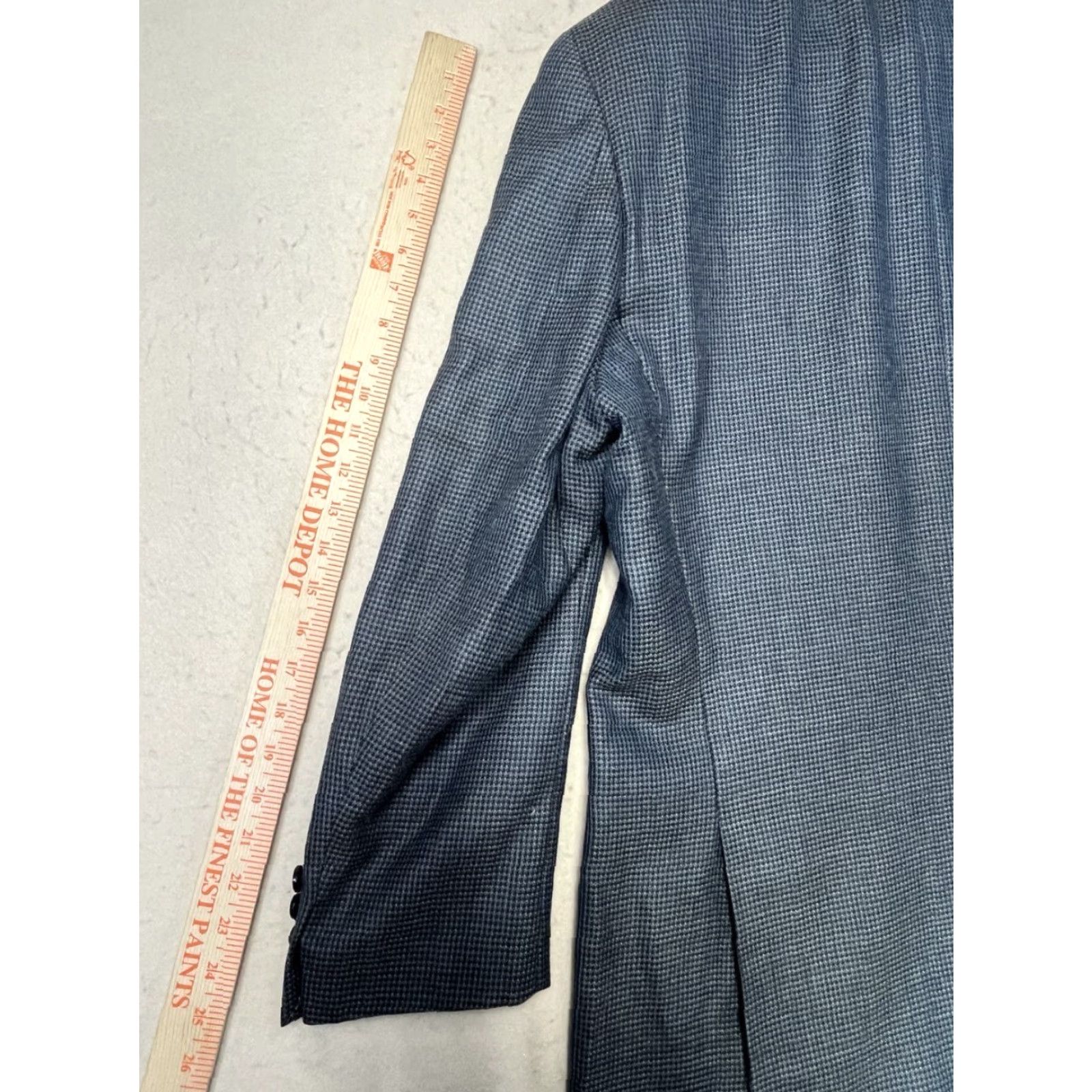 Michael Kors Michael Kors Blazer Men 42L Blue Gray Plaid Silk Wool Two Button Wool Blazer Mens30? Size 42R - 4 Thumbnail