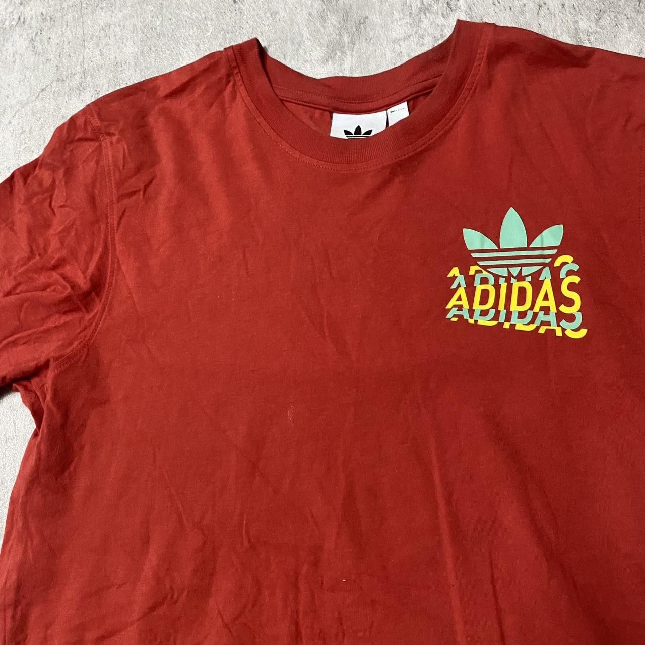 Adidas Burgundy Adidas tee with green and yellow logo #streetwear Size US S / EU 44-46 / 1 - 2 Thumbnail