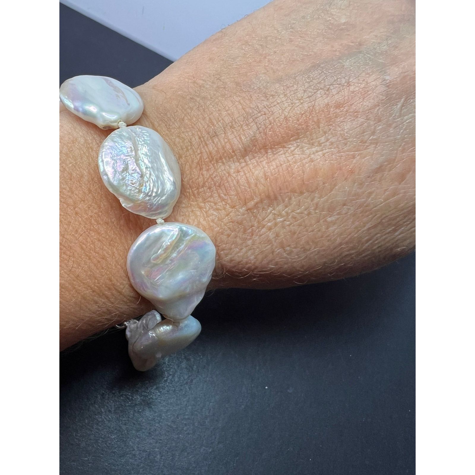 Other Cultured coin pearls bracelet with sterling silver clasp Size ONE SIZE - 4 Thumbnail