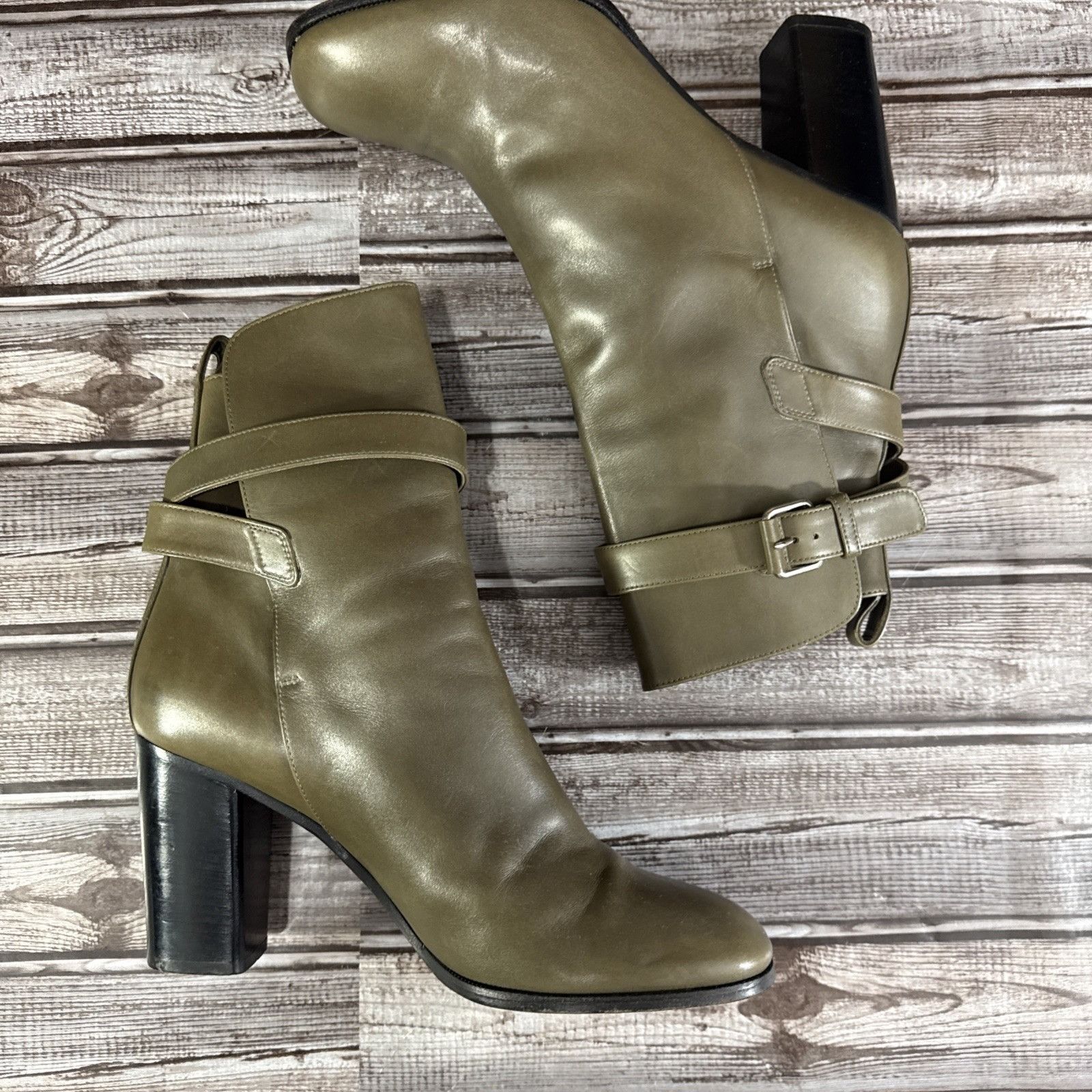Celine Celine Block Heel Strap Leather Booties Size 39.5 US 9.5 Col Size US 9.5 / IT 39.5 - 5 Thumbnail