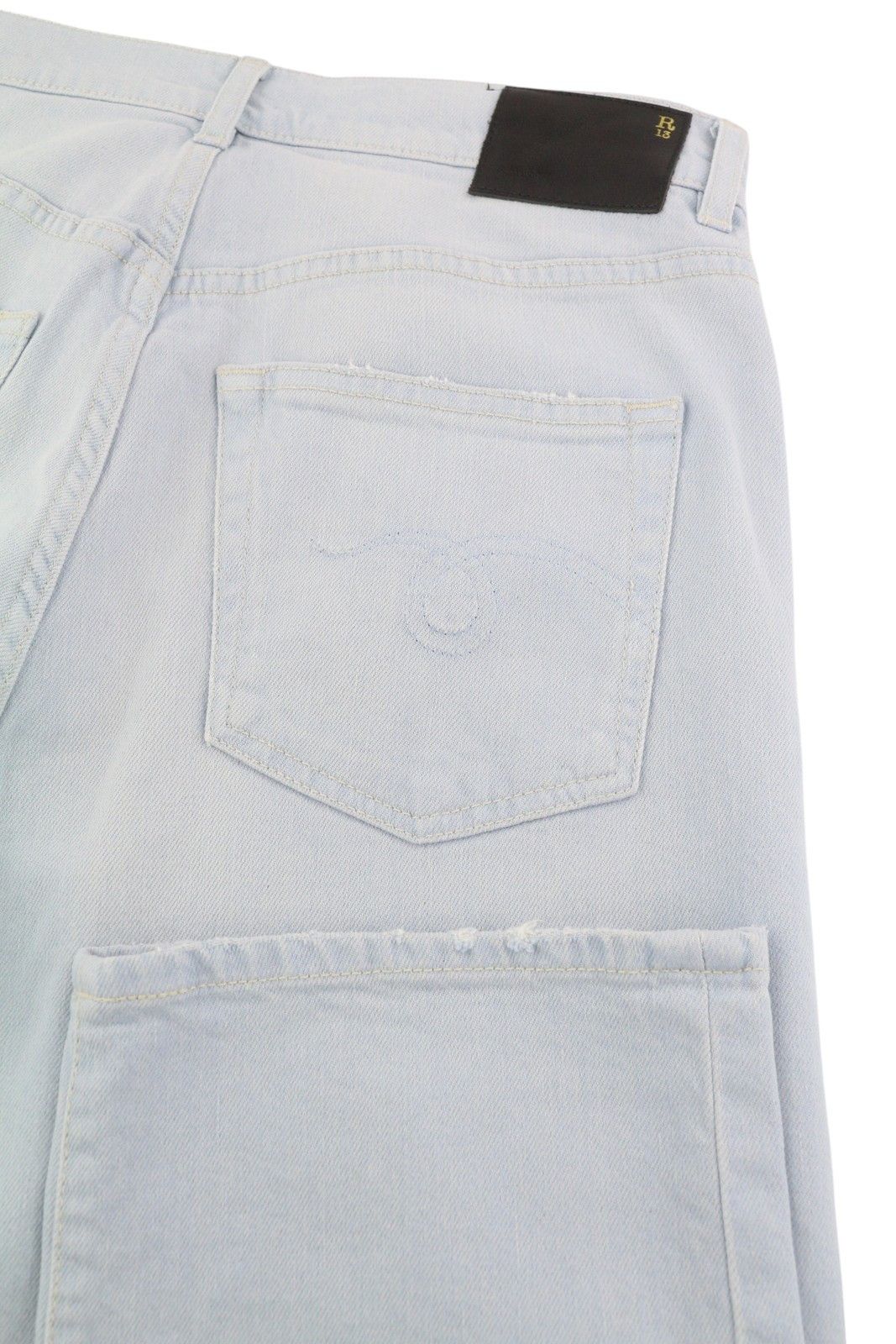 R13 ROMEO 28 Washed Blue Stretch Cropped Zip 84458 Size 28" / US 6 / IT 42 - 5 Thumbnail