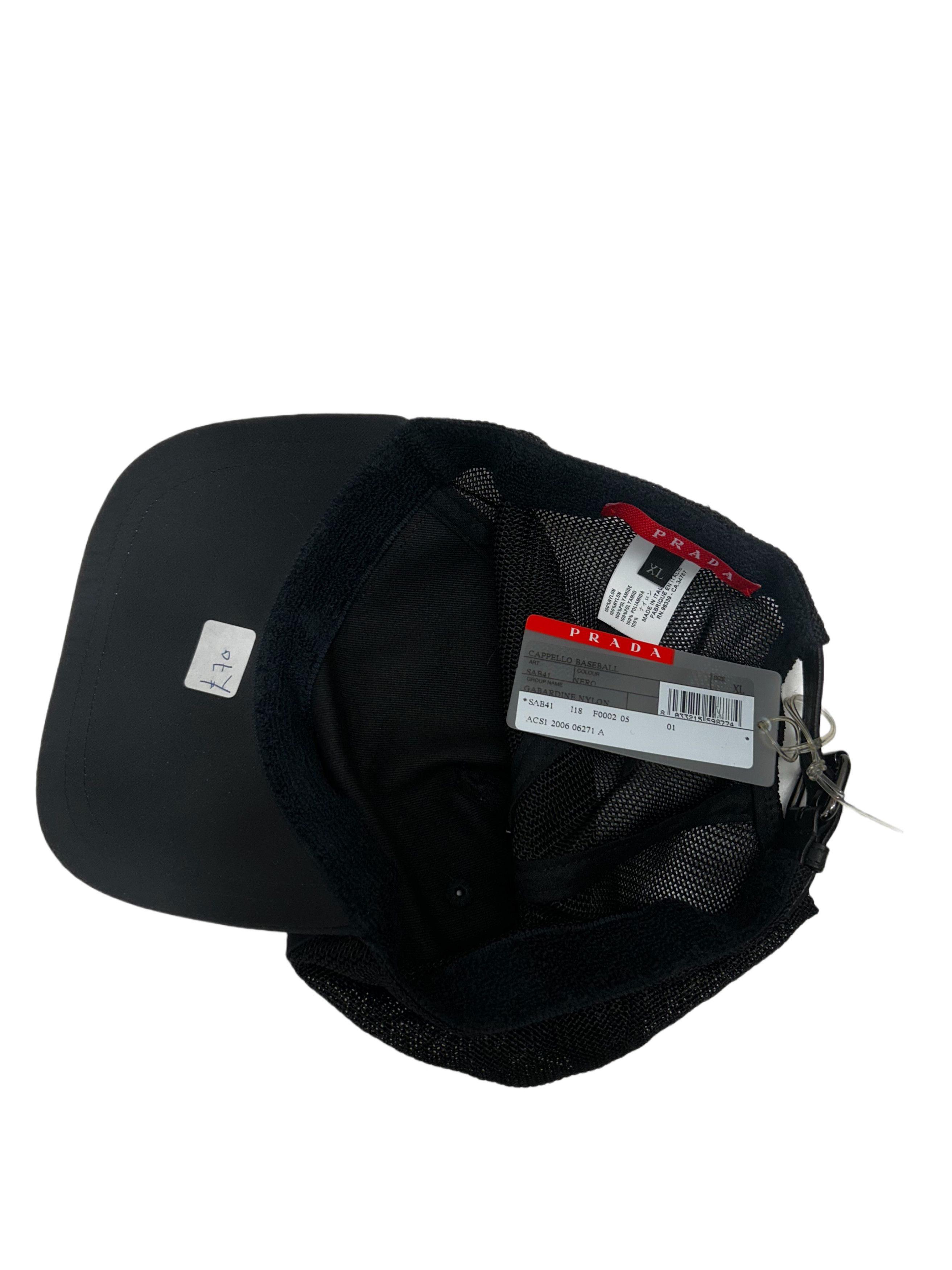 Prada Prada Linea Rossa Black Trucker Cap With Leather Strap Size 36 - 5 Thumbnail