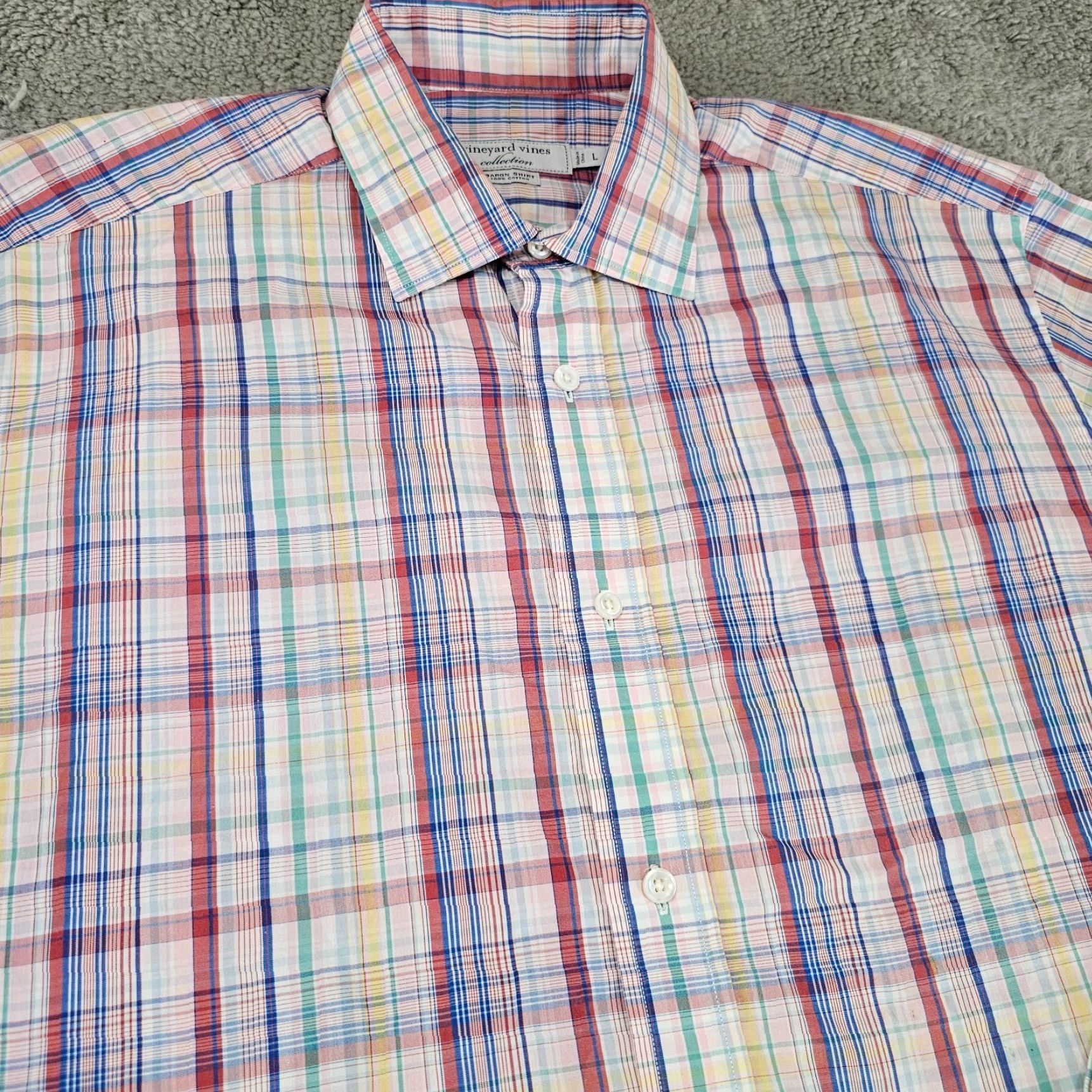 Vineyard Vines Vineyard Vines Shirt Mens Large Red Tartan Plaid Baron Button Up Long Sleeve Size US L / EU 52-54 / 3 - 3 Thumbnail