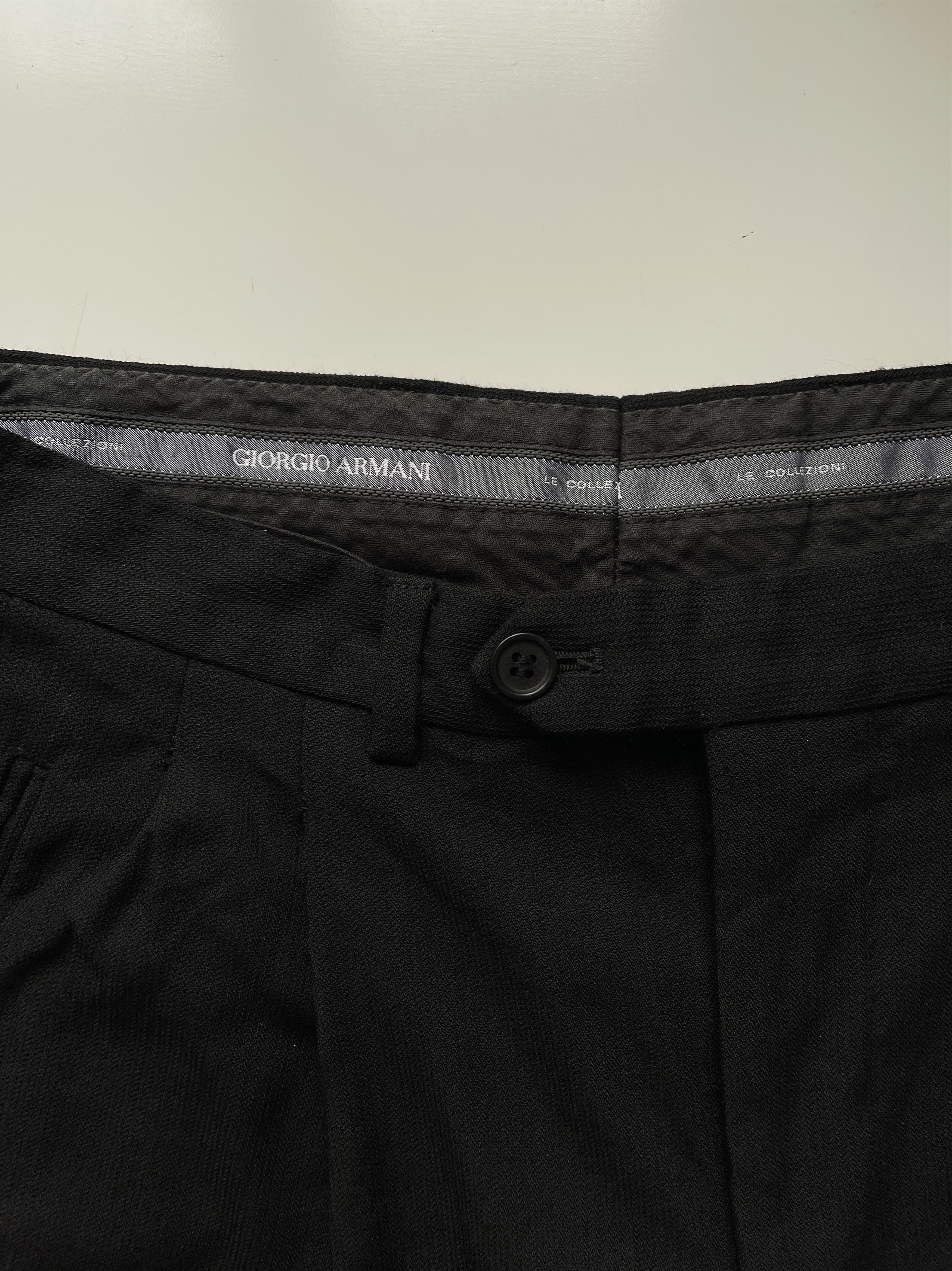 Armani Collezioni × Vintage Armani Collezioni Black Wool High Waist Formal Pants Size US 30 / EU 46 - 8 Thumbnail