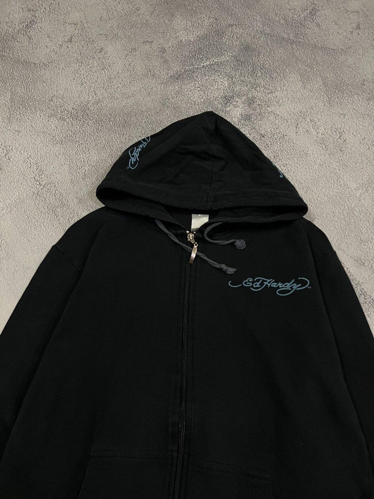 Ed Hardy Vintage Y2k Ed Hardy Skull ☠️ Big Logo Zip Hoodie 00’s Size S / US 4 / IT 40 - 1 Thumbnail