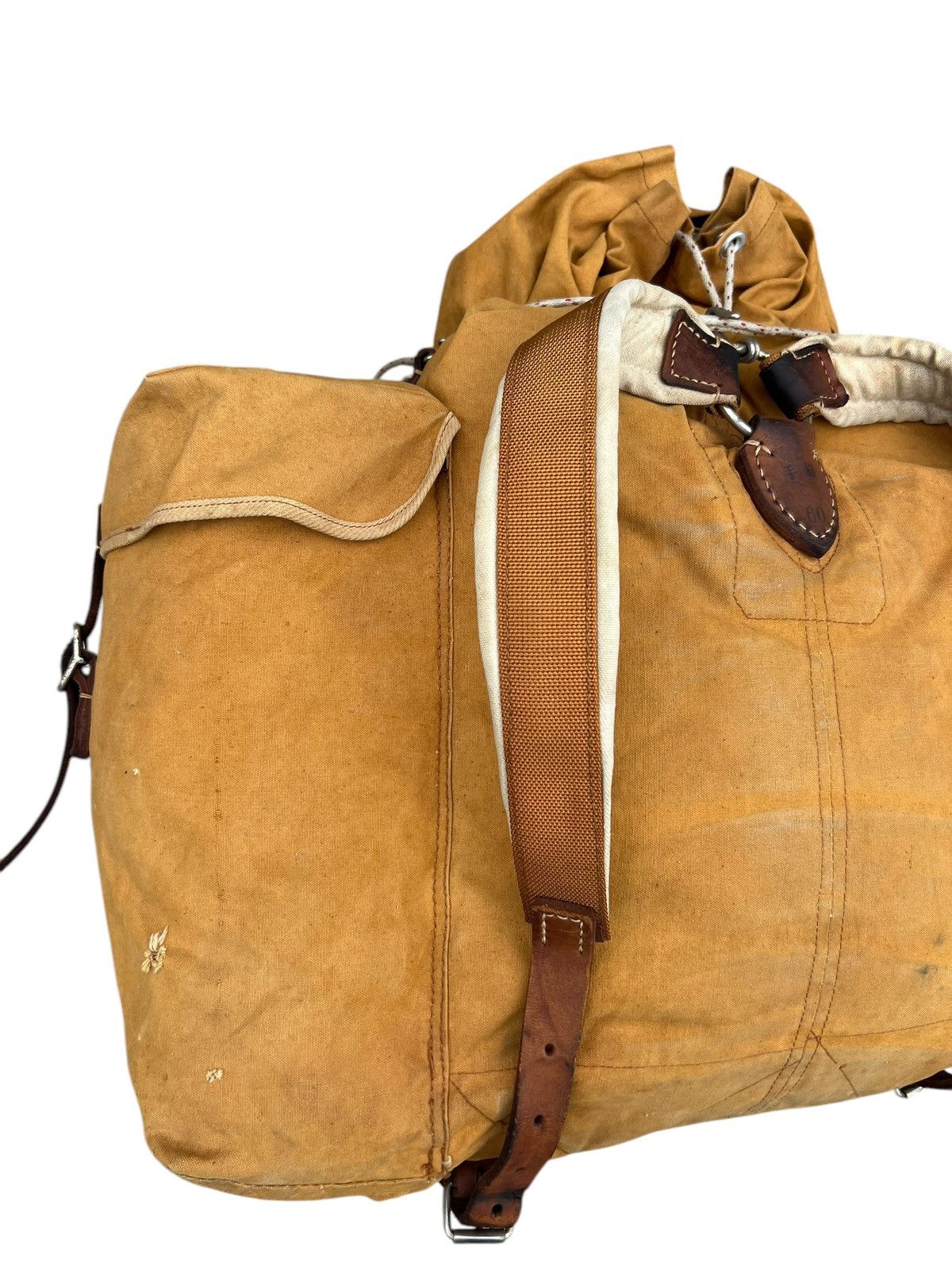 Vintage Distress Fade 60s 70s Japan Duck Canvas Hiking Backpack Huge Size ONE SIZE - 10 Thumbnail
