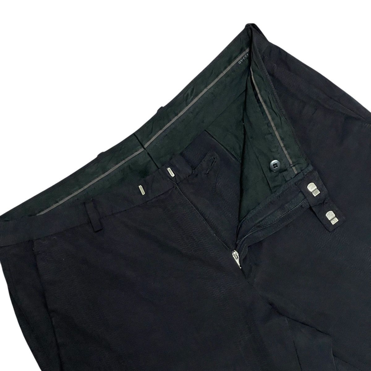 Gucci Vintage Gucci Black Flat Front Straight Leg Casual Pants Size US 31 - 7 Thumbnail