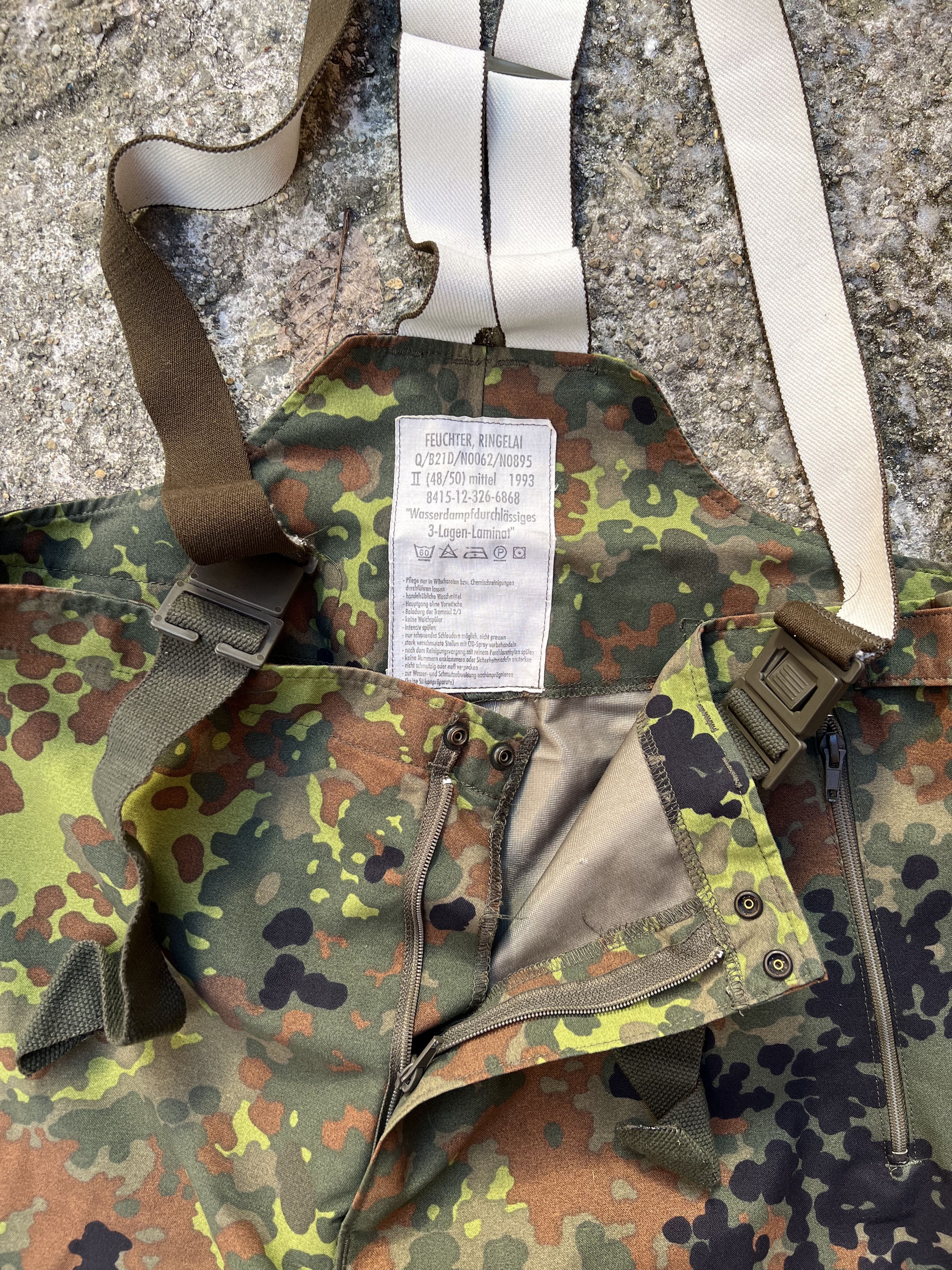 Goretex × Vintage VTG 1993 German Military Flecktarn Camo Goretex Bib Pants Size US 36 / EU 52 - 5 Thumbnail