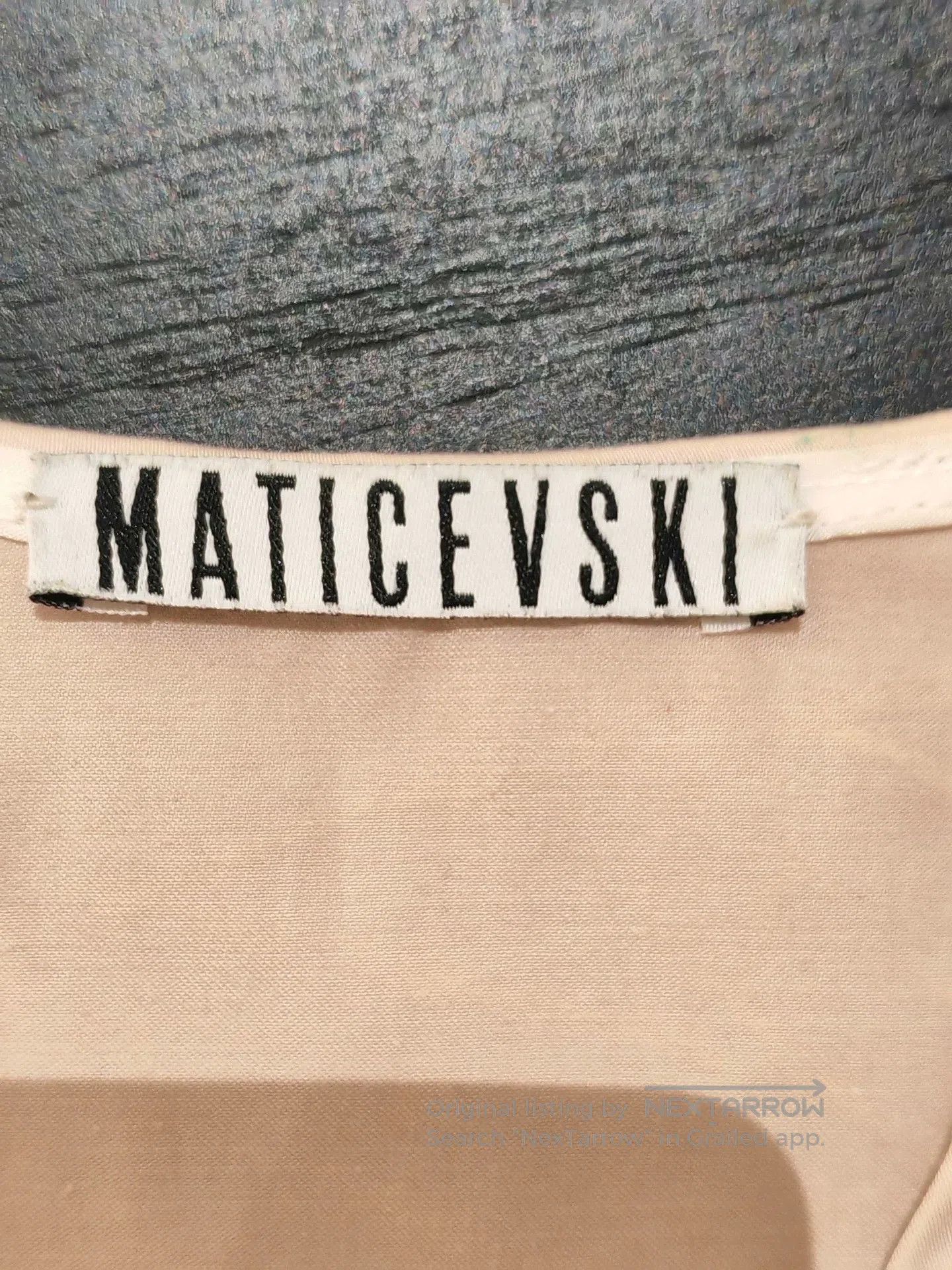 Maticevski MATICEVSKI Light Nude V-Neck Short-Sleeve Top. Size M / US 6-8 / IT 42-44 - 4 Thumbnail