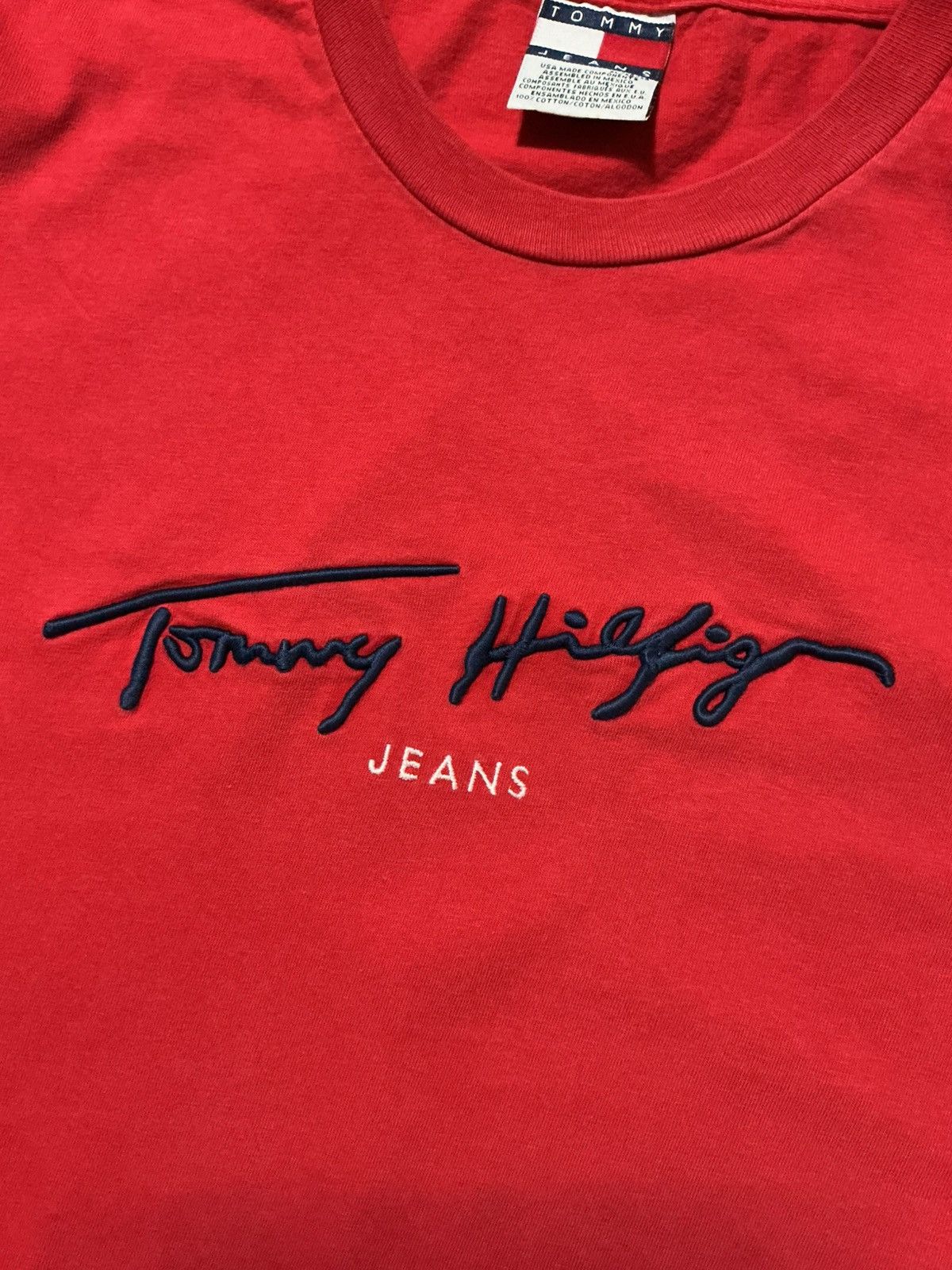 Tommy Hilfiger Vintage 90s Tommy Hilfiger Embroidered Spellout T-Shirt Size US XL / EU 56 / 4 - 6 Thumbnail