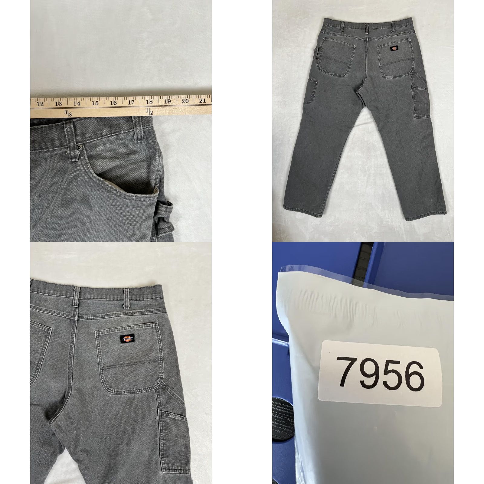 Dickies VINTAGE Dickies Carpenter Denim Jeans Mens 36x30 Gray Denim Workwear Straight 36 Inseam Cotton Zip Fly Pockets Hammer Loop Mens Size US 36 / EU 52 - 8 Thumbnail