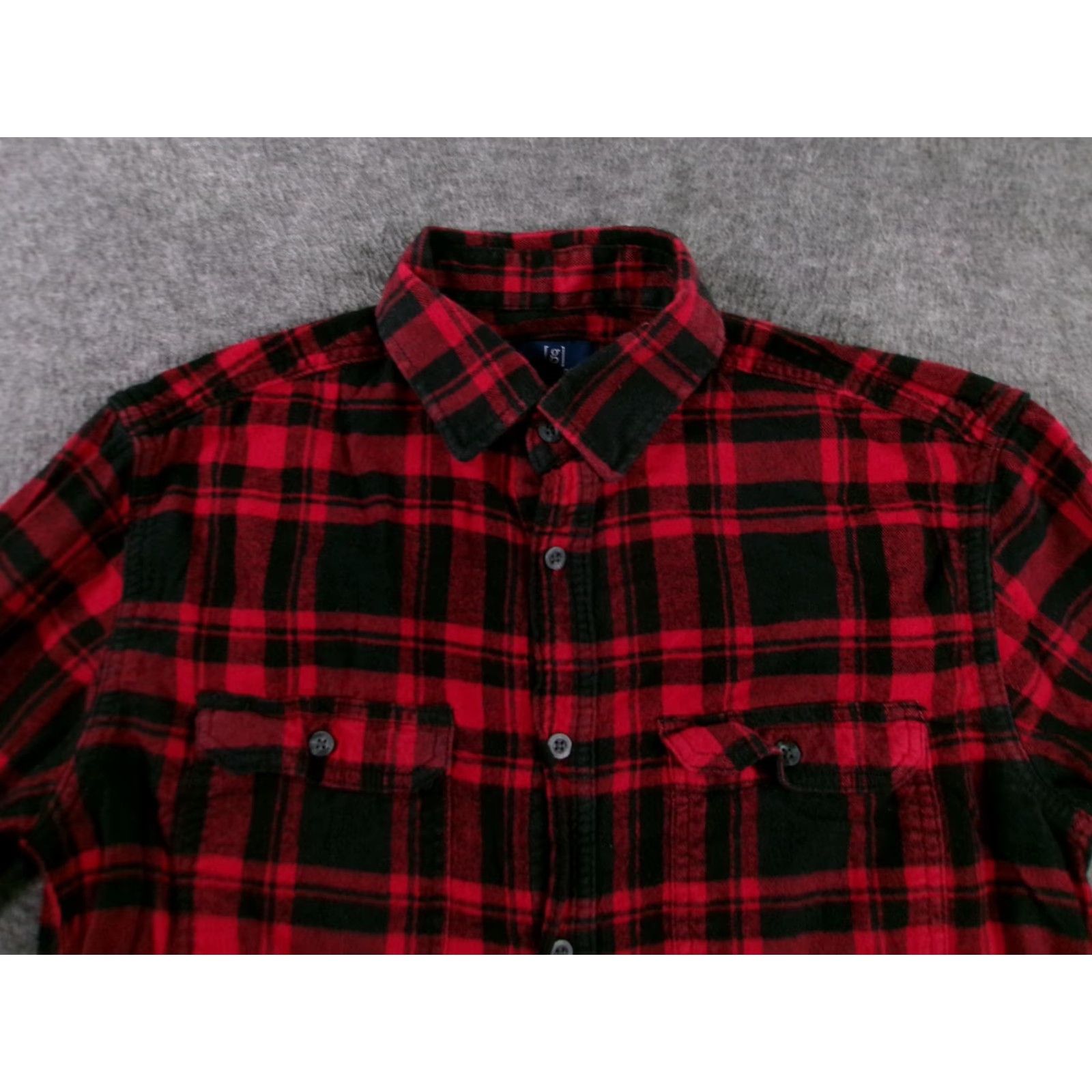 George George Shirt Men Small Red Black Buffalo Plaid Check Flannel Camp Lumberjack Size US S / EU 44-46 / 1 - 2 Thumbnail