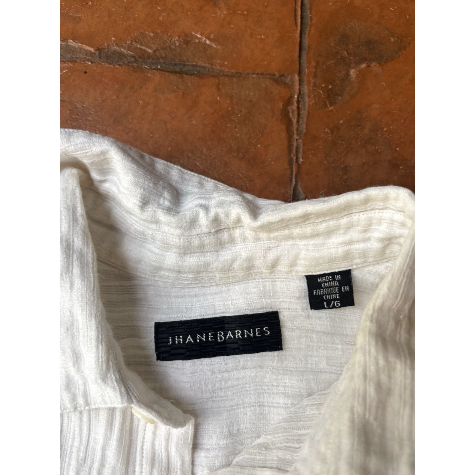 Vintage VINTAGE? No — Actually: Jhane Barnes Silk Linen Short Sleeve Button Shirt Men’s Large Size US L / EU 52-54 / 3 - 2 Thumbnail