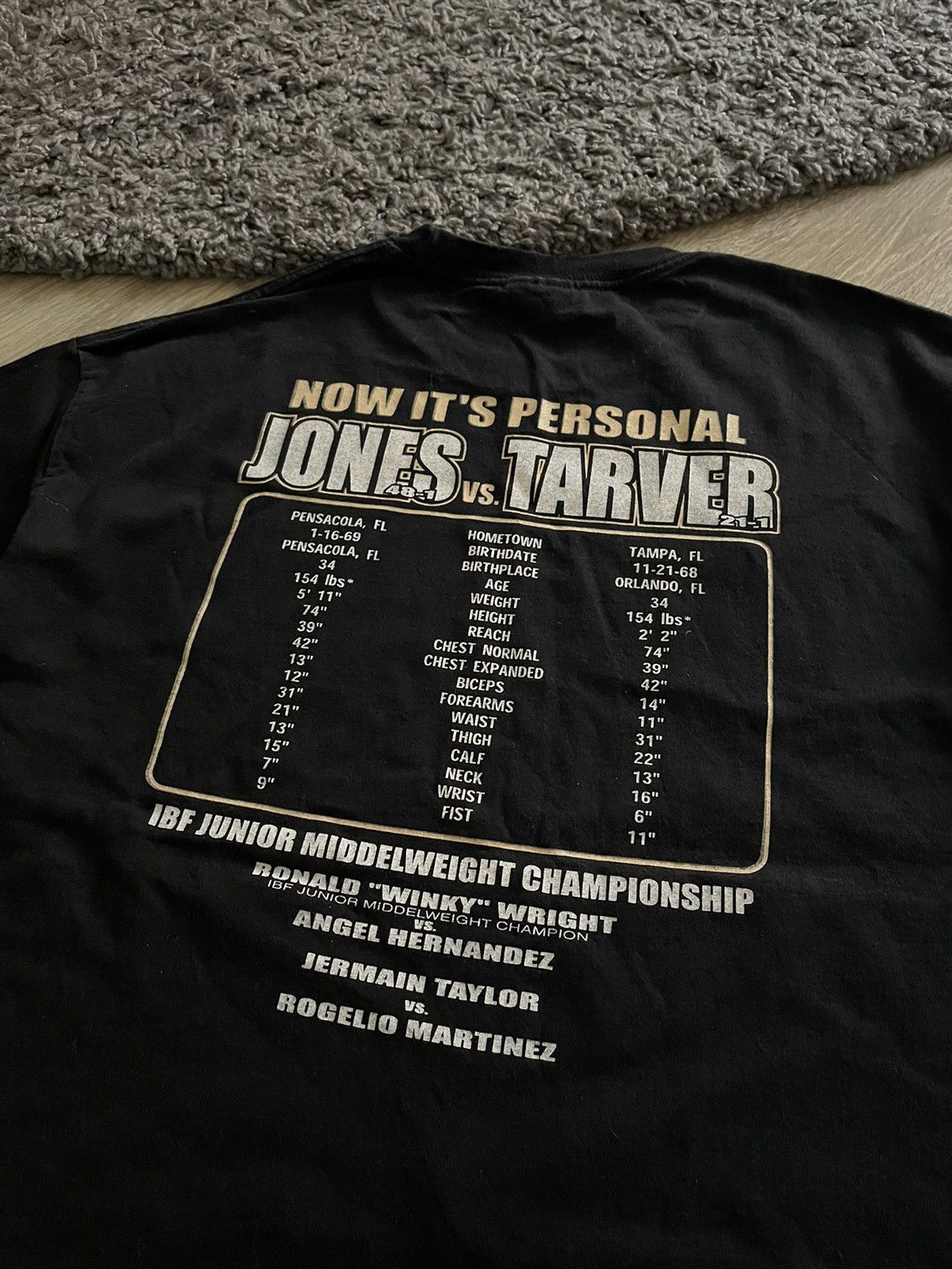 Vintage Vintage 2003 Roy Jones vs Tarver Boxing Promo T Shirt Size US XL / EU 56 / 4 - 8 Thumbnail