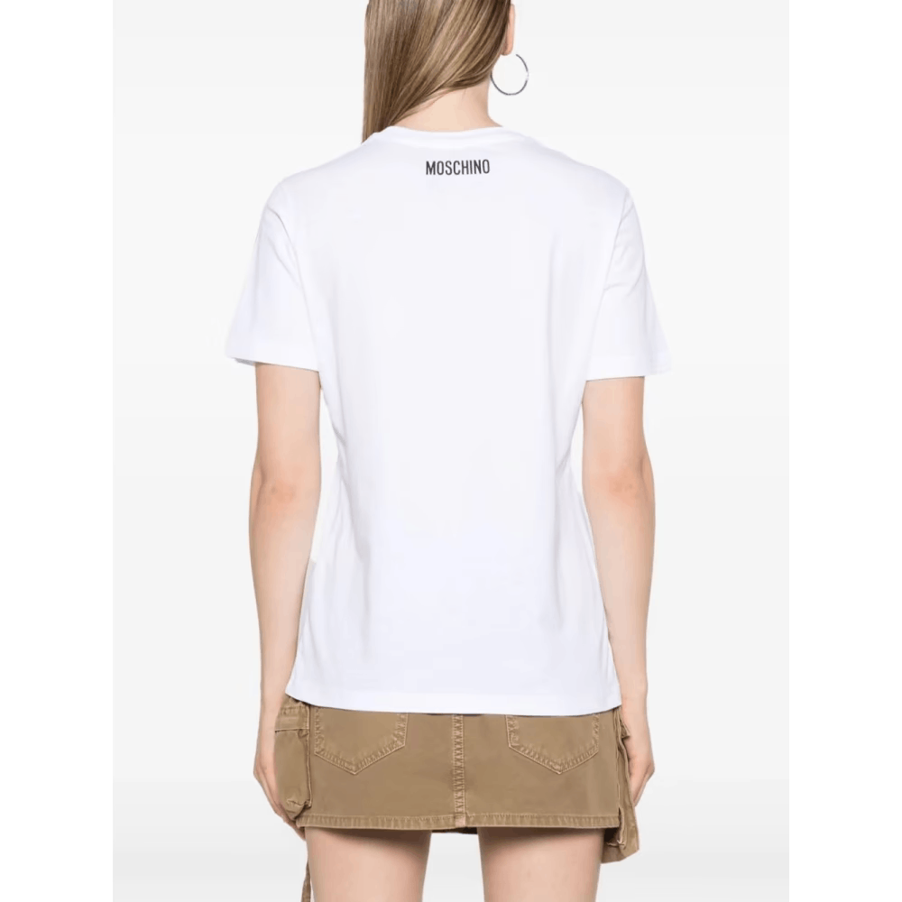 Moschino o1s22i1n0824 Crew Neck Short Sleeve T-Shirt in White Size XS / US 0-2 / IT 36-38 - 4 Thumbnail