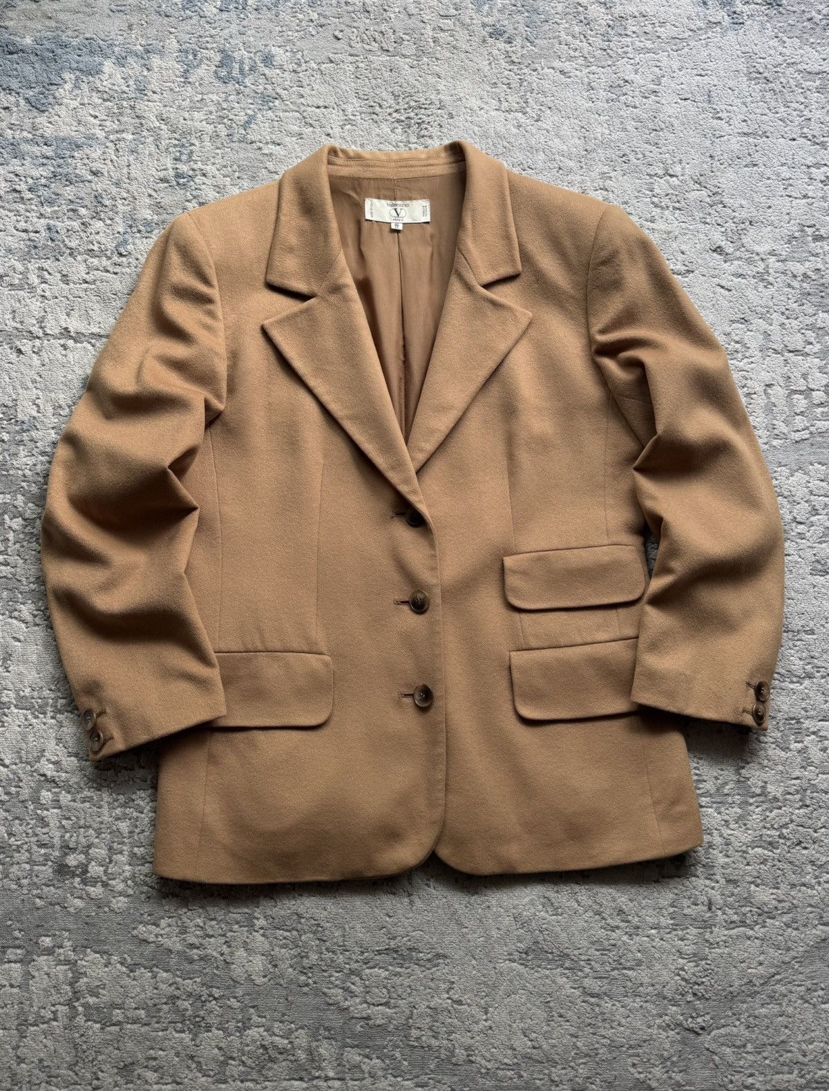 Valentino Valentino Vintage Camel Wool Blazer Jacket Size 46 Size L / US 10 / IT 46 - 1 Thumbnail