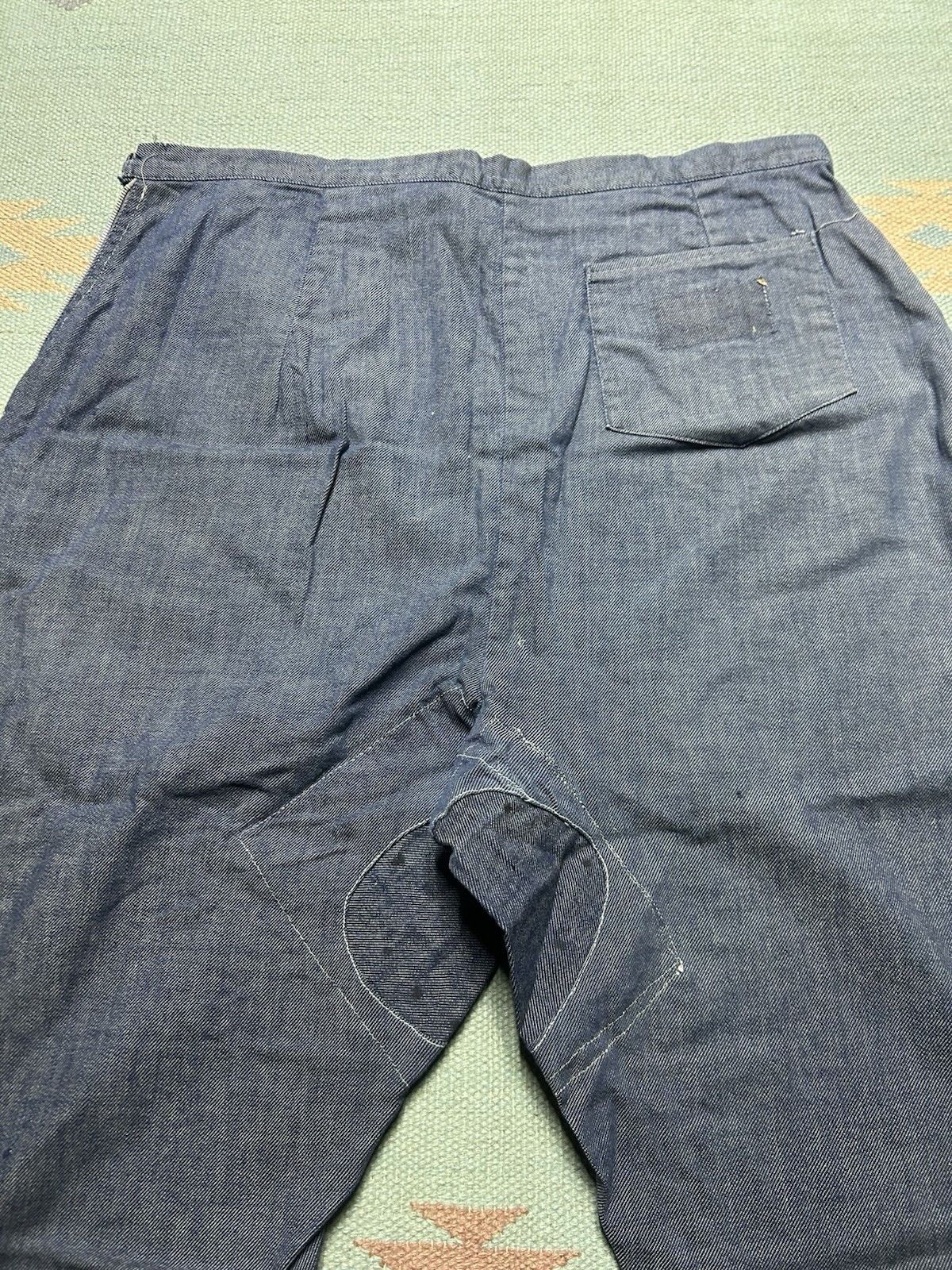 Vintage Vtg 50s denim side zip jean women pedal pushers farm worn 36 Size 36" / US 14 / IT 50 - 6 Thumbnail
