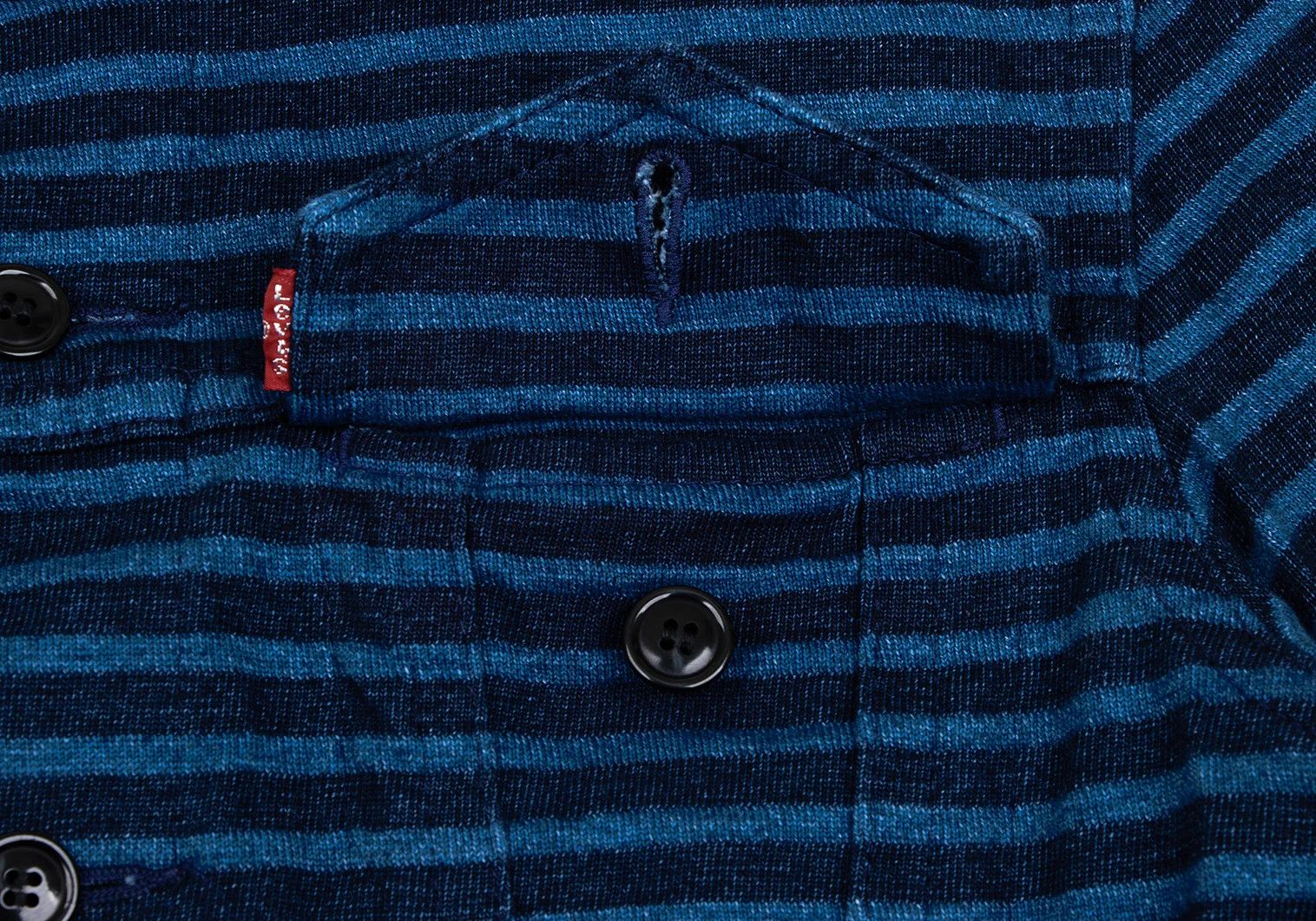 Junya Watanabe Cotton Stripe Sweat Trucker Jacket in Blue, Size XS Size US XS / EU 42 / 0 - 6 Thumbnail