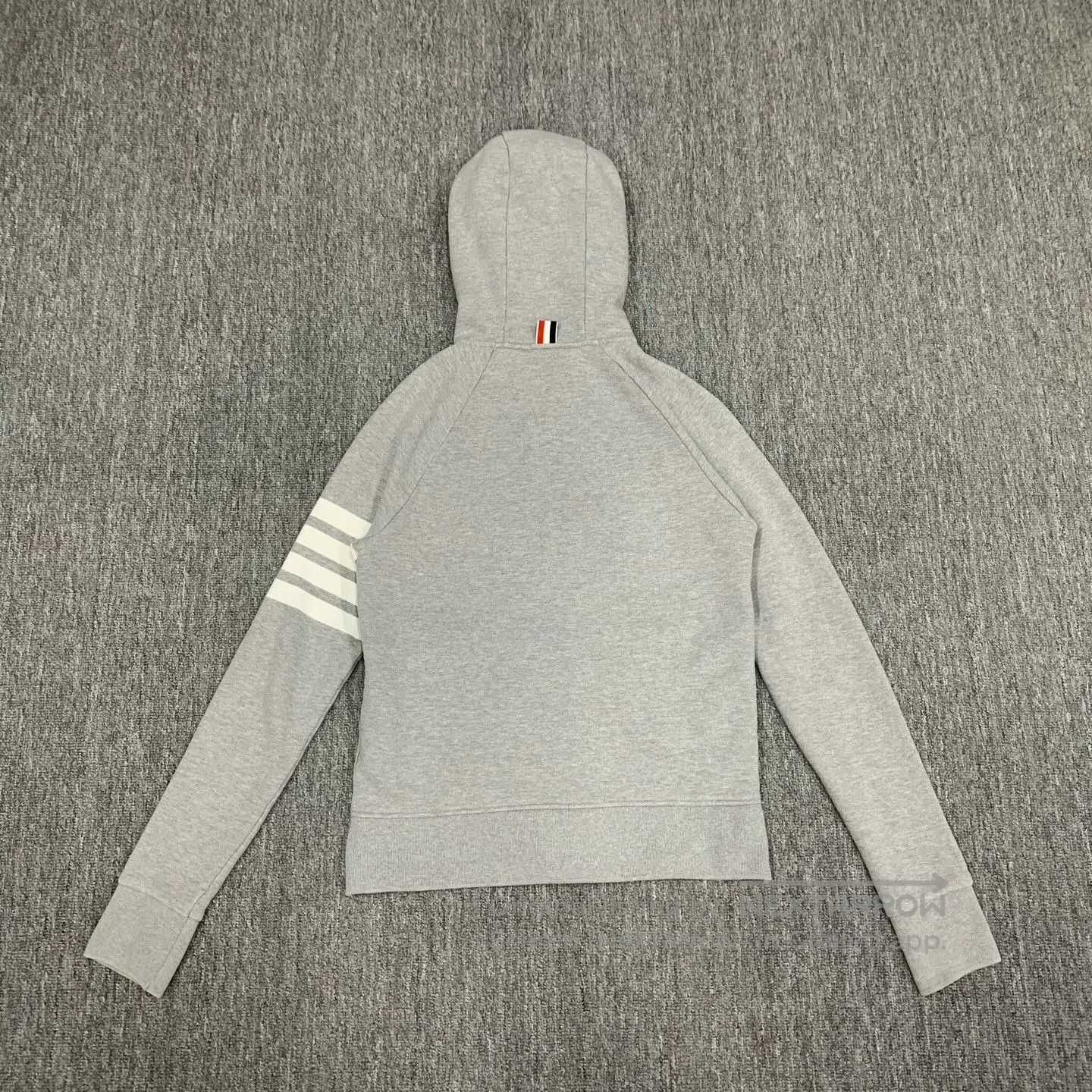 Thom Browne gray striped hooded jacket by Thom Browne. Size US M / EU 48-50 / 2 - 9 Thumbnail
