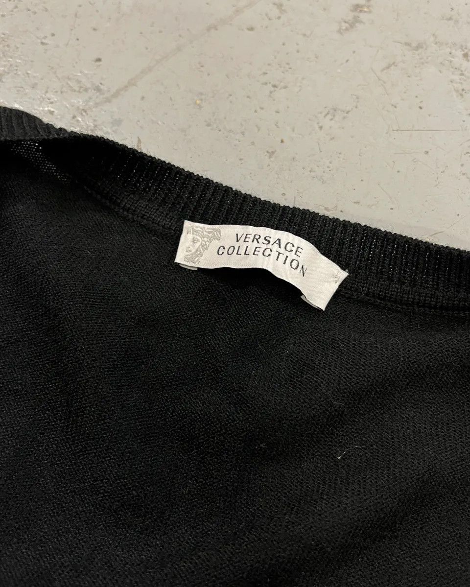 Versace 2010s Versace Black Star Embroidered Cardigan Size S / US 4 / IT 40 - 9 Thumbnail