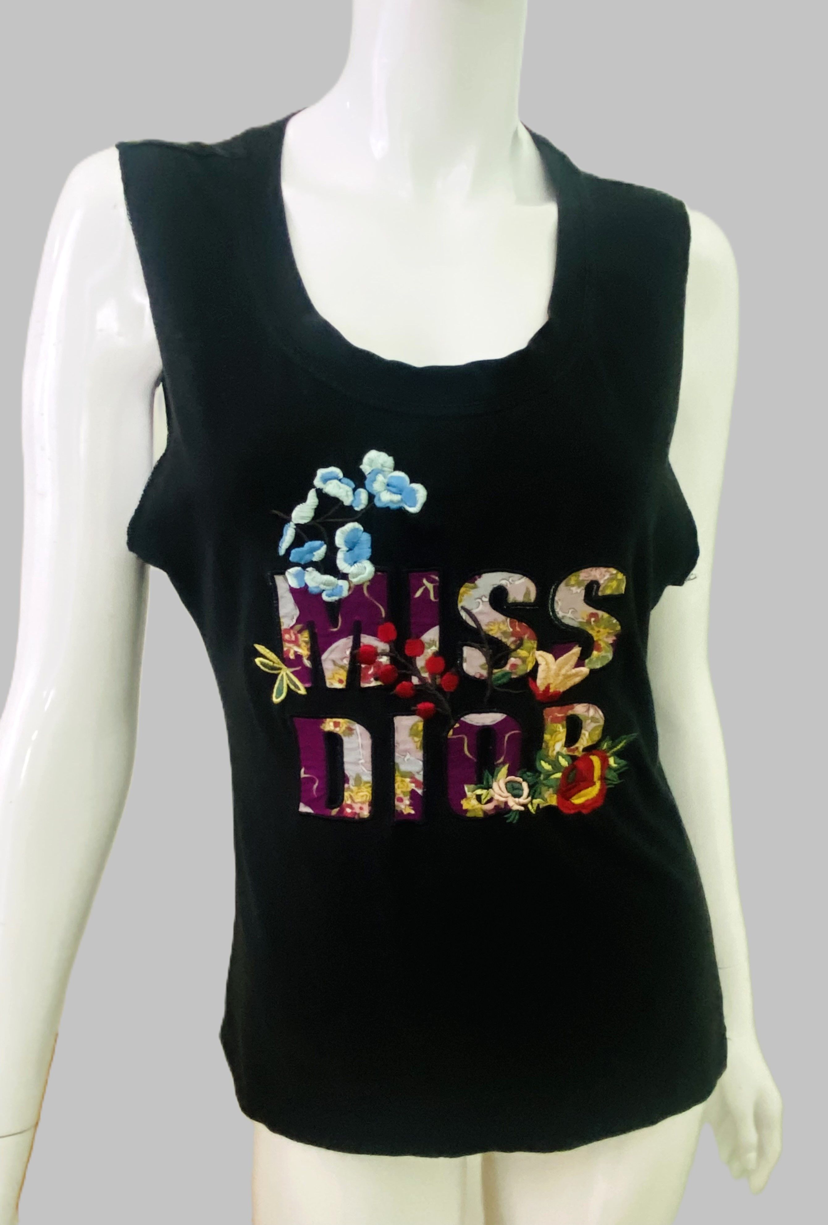 Dior Christian Dior Miss Embroidered J'adore Tee Tank Top Size L / US 10 / IT 46 - 5 Thumbnail