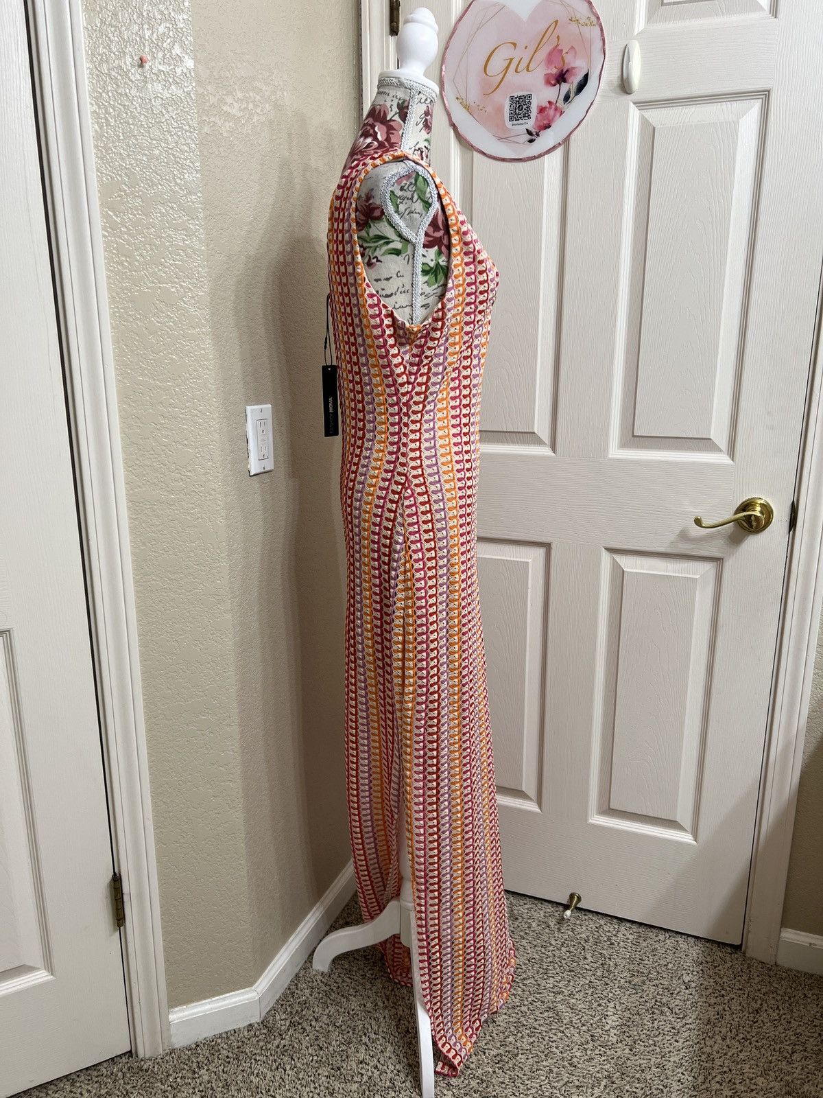 Fashion Nova Fashion Nova pink and multicolor crochet maxi dress size XL Size XL / US 12-14 / IT 48-50 - 4 Thumbnail