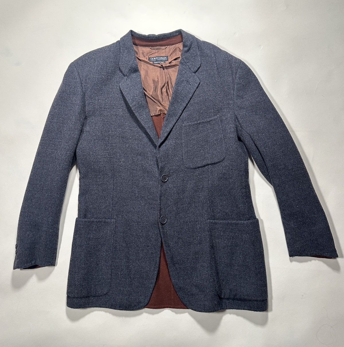 Armani GRAY ARMANI BLAZER W SHOULDER PADS Size 48R - 1 Thumbnail