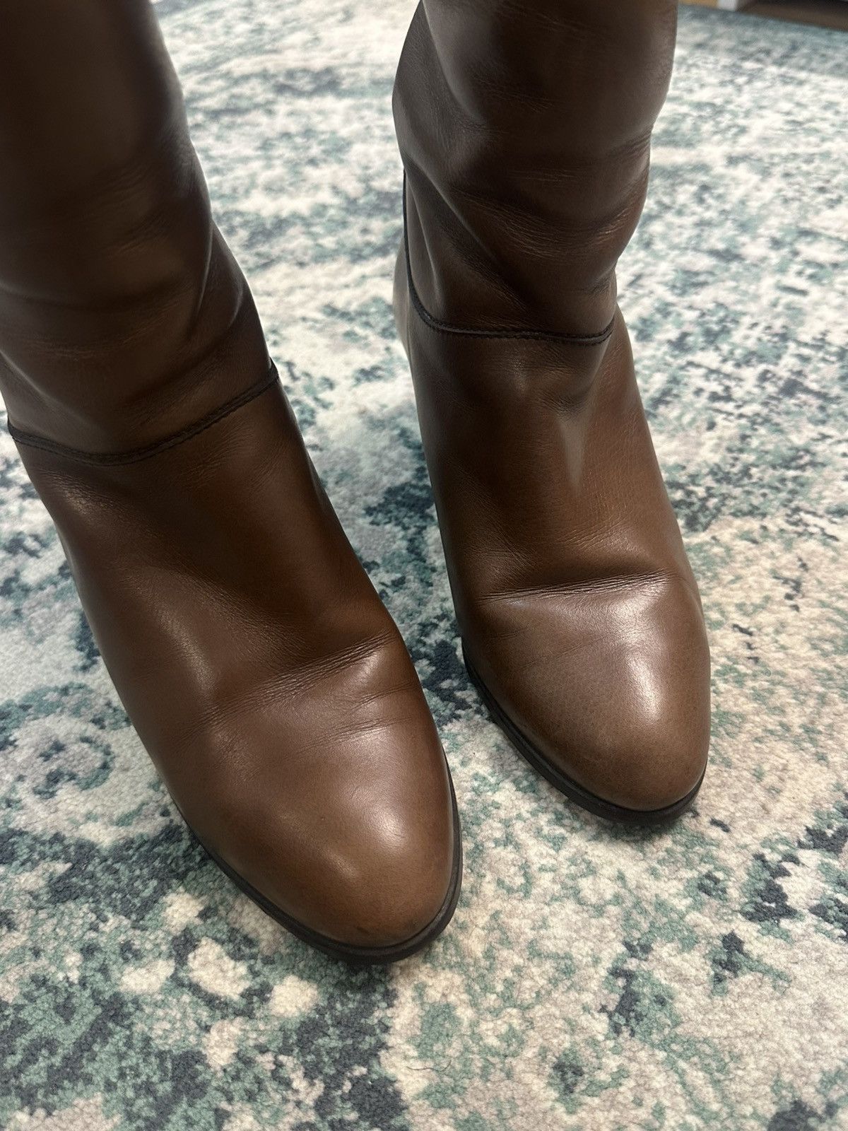 Gucci Gucci Brown Leather Pull On Knee High Riding Low Heel Boots Size US 6 / IT 36 - 5 Thumbnail