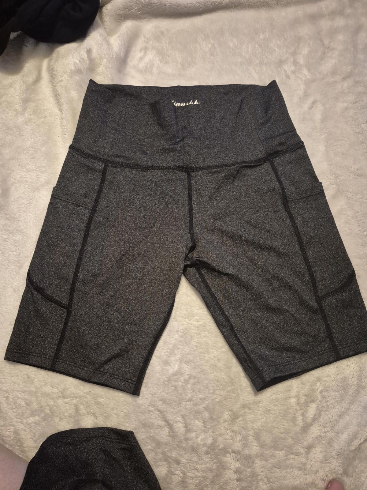Designer Lianshp Womens High Waist Yoga Shorts Athletic Black Medium Size 32" / US 10 / IT 46 - 3 Thumbnail