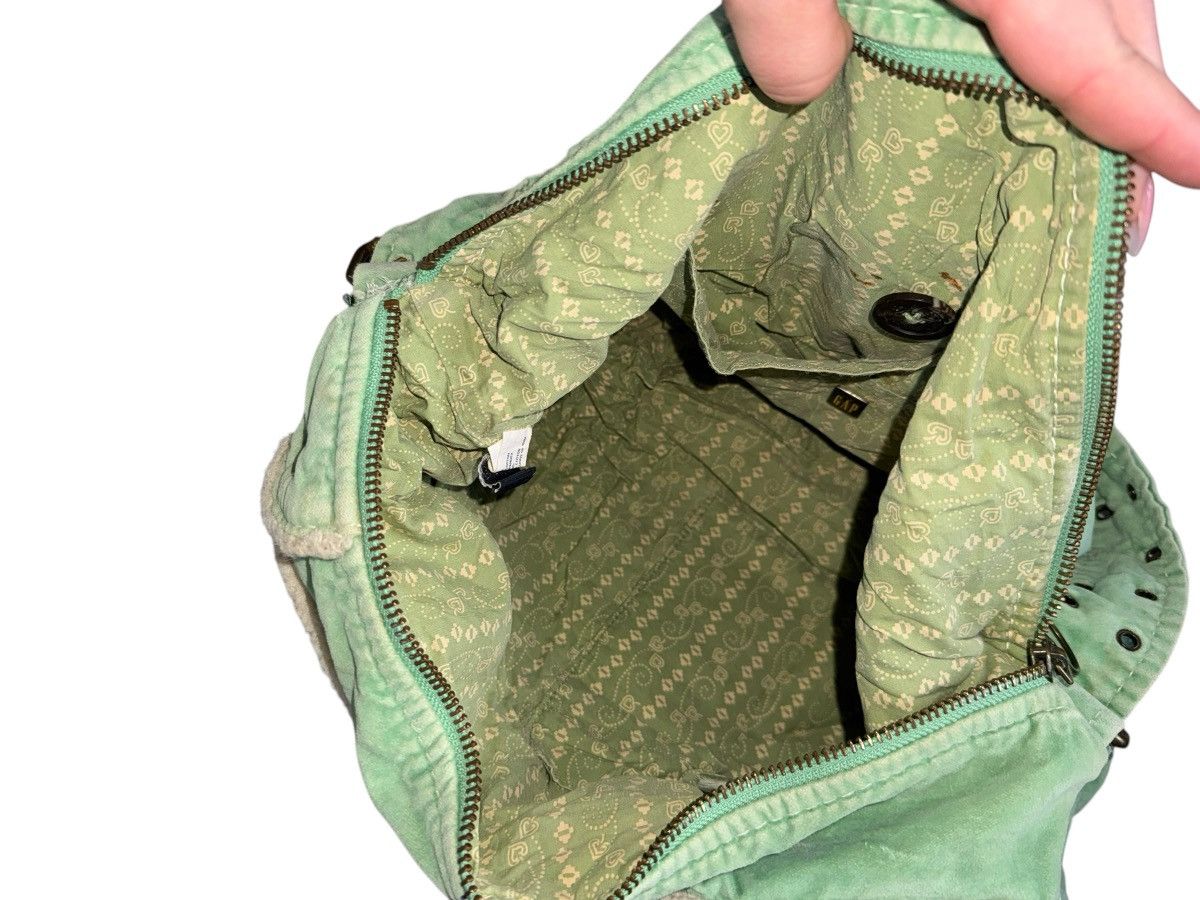 Gap × Vintage Y2K GAP Vintage Velvet Messenger Bag Green Handbag Size ONE SIZE - 8 Thumbnail