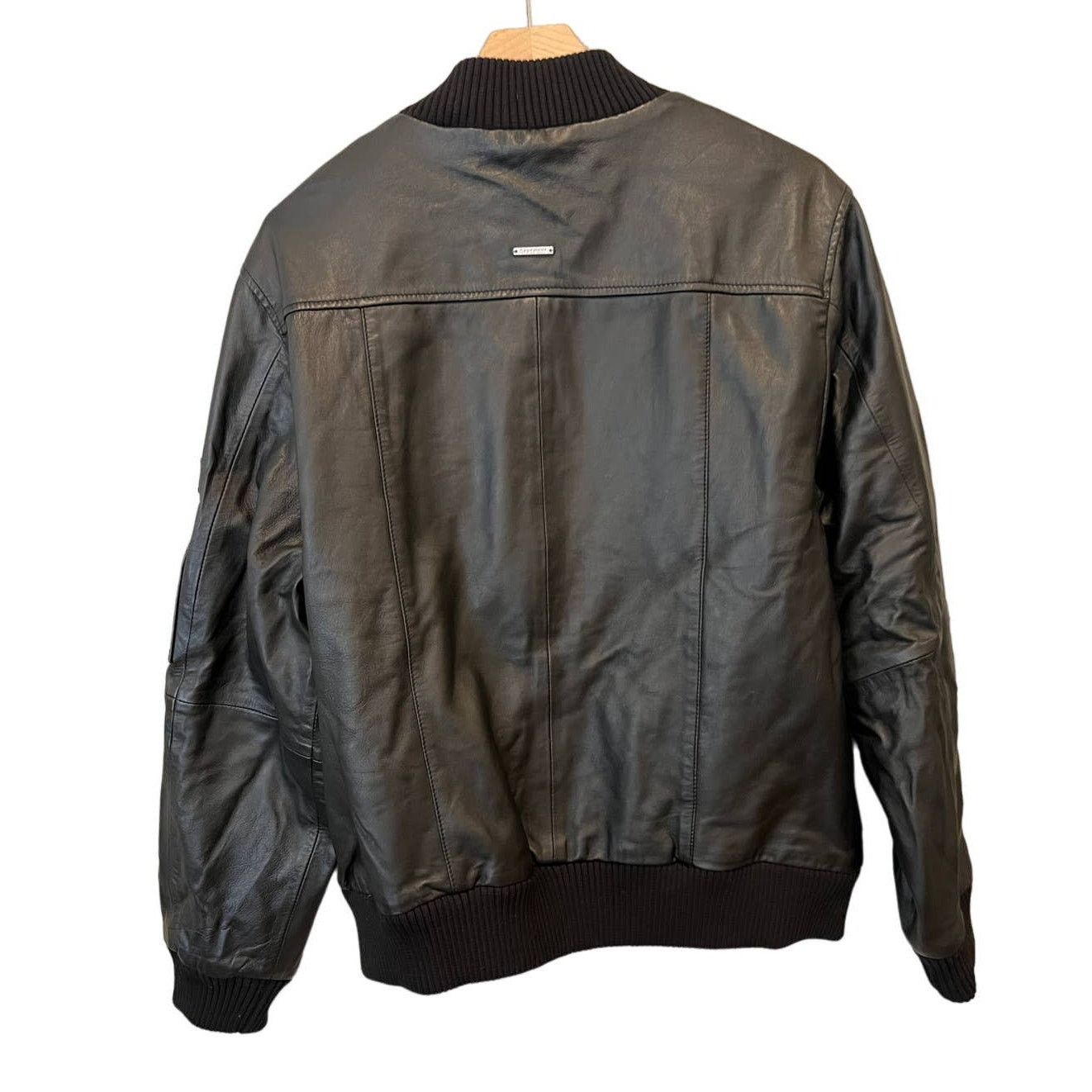Deadwood Deadwood Recycled Lambskin Leather Bomber Jacket Size Large Size L / US 10 / IT 46 - 6 Thumbnail