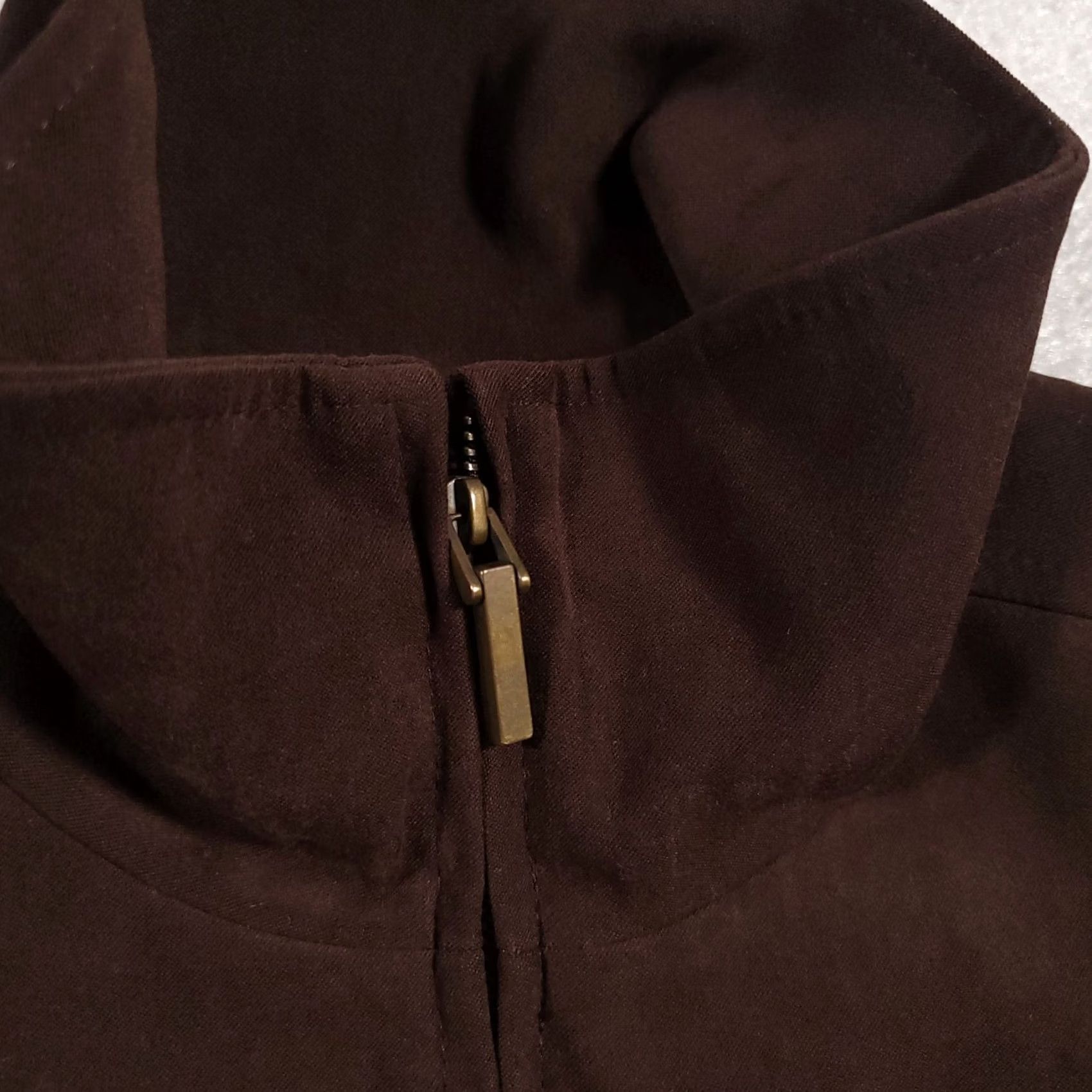 Talbots Talbots Womens Full Zip Jacket 10P Petite Brown Long Sleeve Shoulder Pads Size L / US 10 / IT 46 - 5 Thumbnail