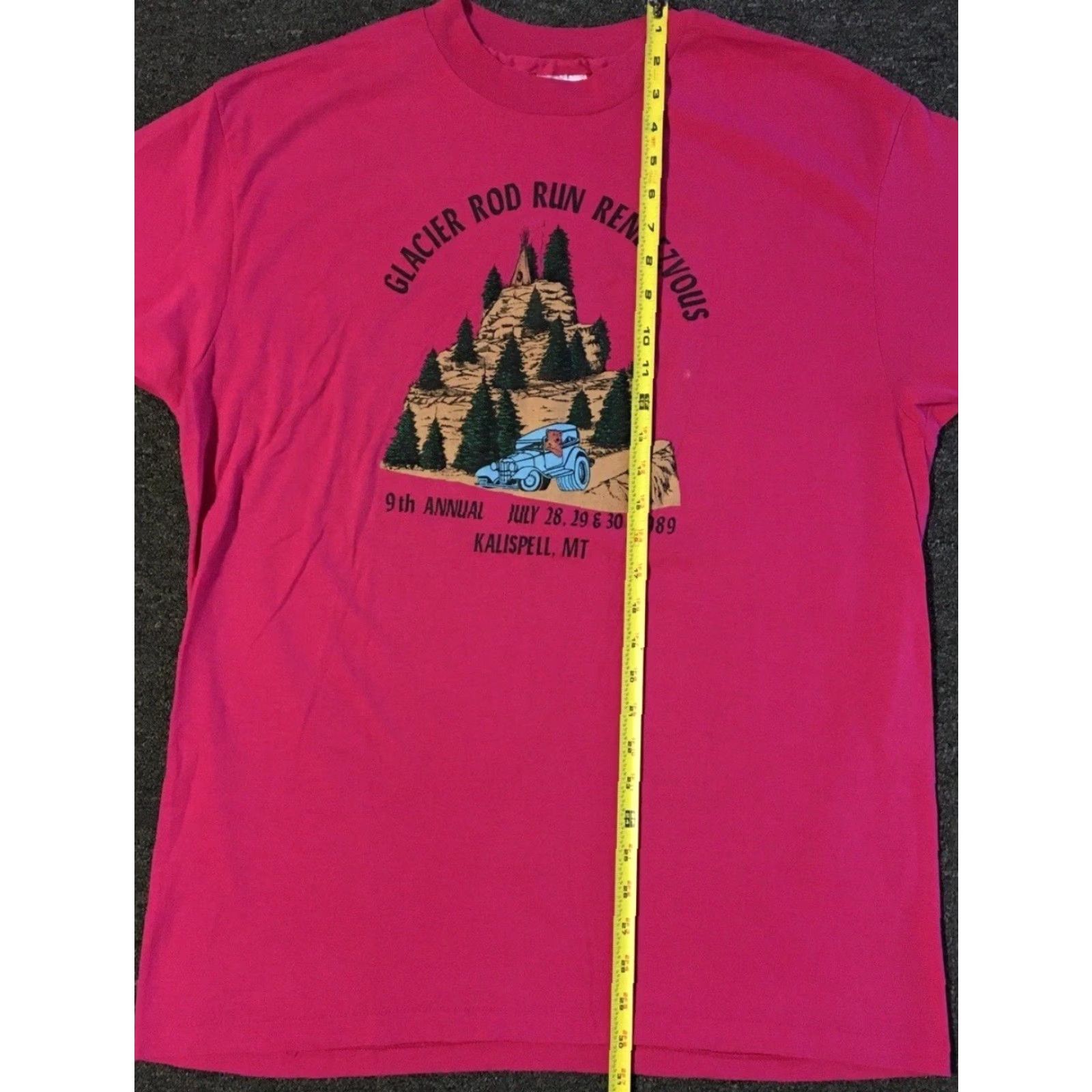 Vintage Vtg 80s Glacier Hot Rod Run Shirt XL USA Kalispell Montana Driving Car Grunge 90 Size US XL / EU 56 / 4 - 8 Thumbnail