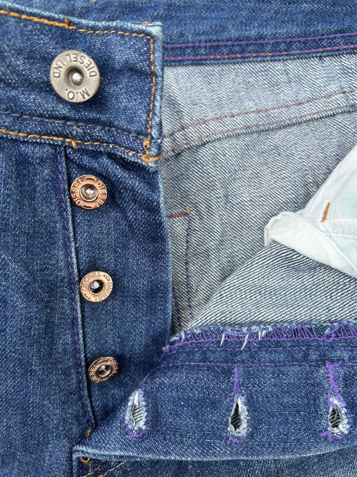 Diesel Flare Diesel Button Fly Distressed Denim Jeans Size US 32 / EU 48 - 4 Thumbnail