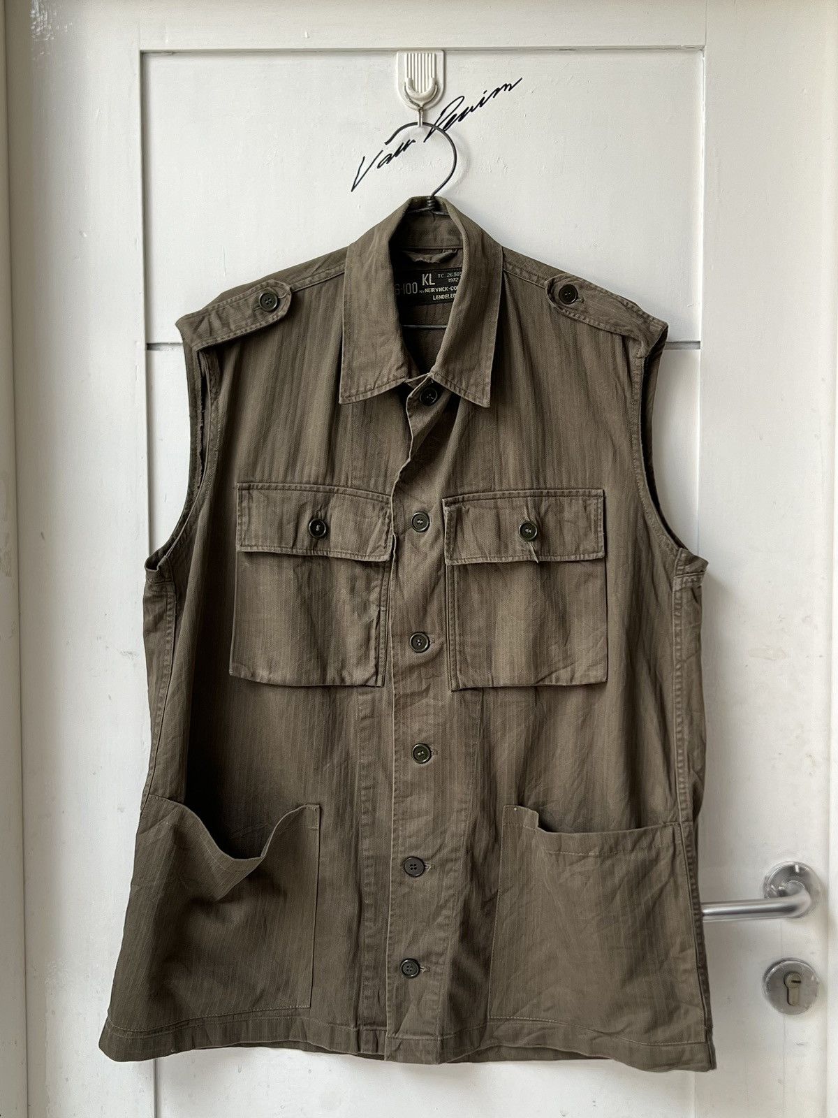 Vintage KL N.V. NEIR YNCK-CONFECTIE LENDELEDE Vest Army Military Size US L / EU 52-54 / 3 - 9 Thumbnail