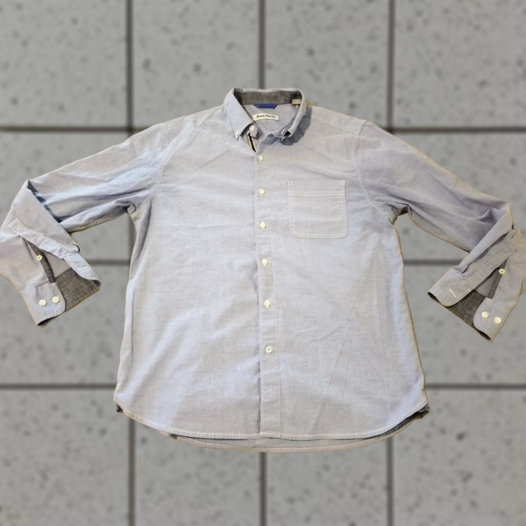Tommy Bahama VINTAGE Tommy Bahama Shirt Mens Dress Button-Up Blue Cotton M Medium Long Sleeve Size 40R - 1 Thumbnail