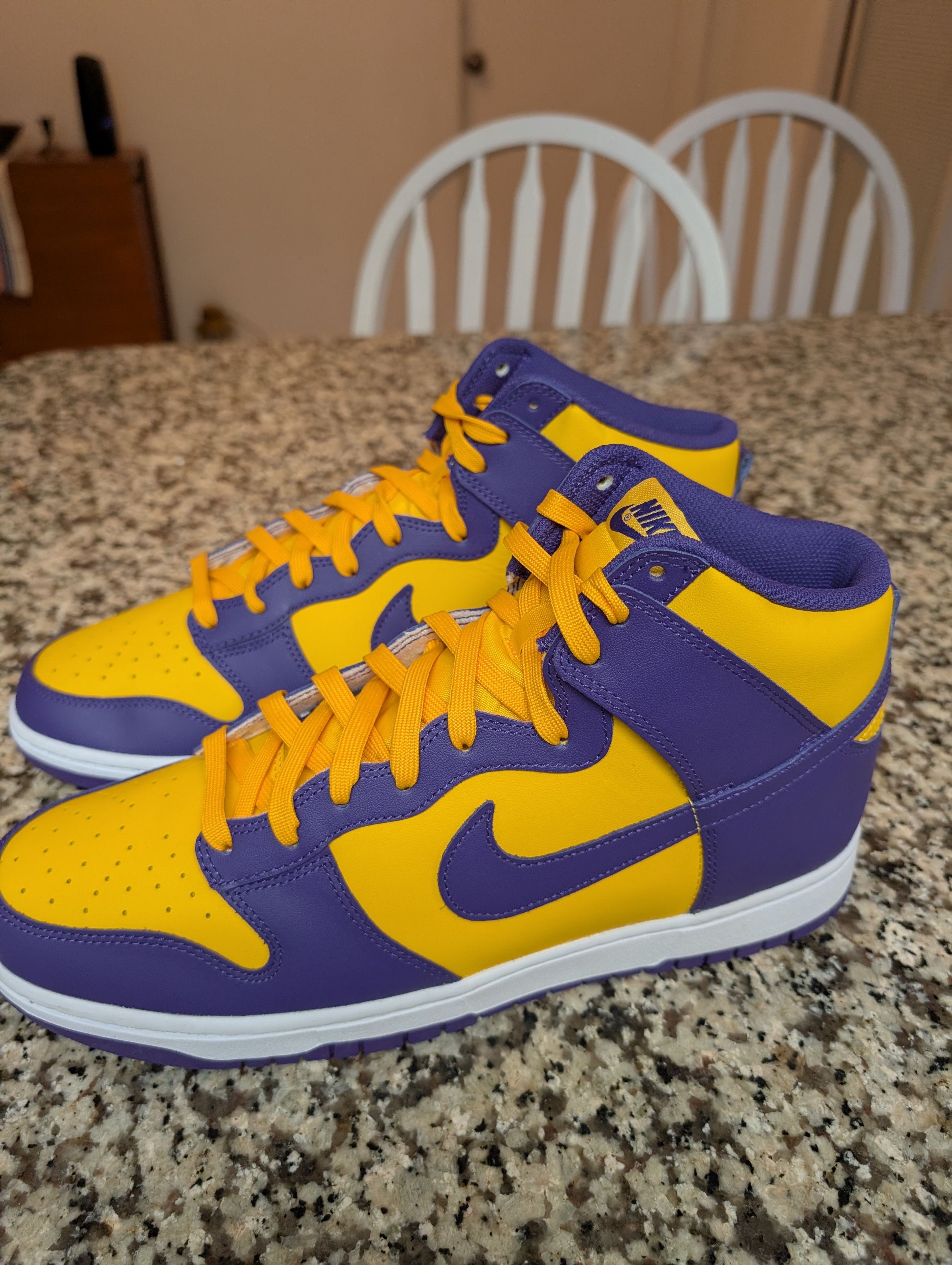 Nike Nike Dunk High Retro " Lakers " Size US 13 / EU 46 - 3 Thumbnail