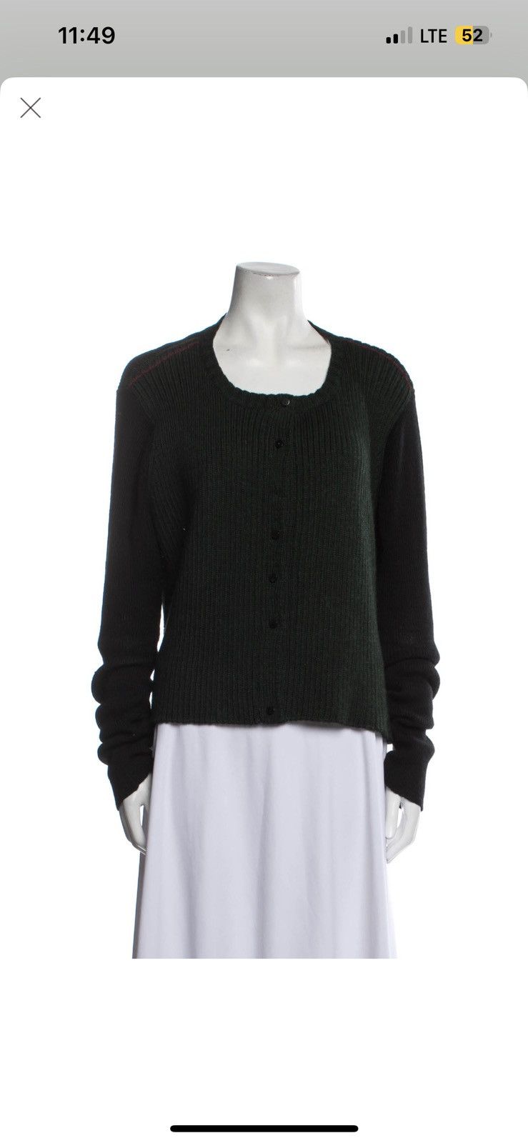 image of Eckhaus Latta Green Ash Cardigan, Women's (Size XL)