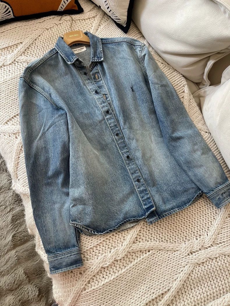 Yves Saint Laurent YSL Saint Laurent Denim Shirt Jacket Size US M / EU 48-50 / 2 - 1 Thumbnail