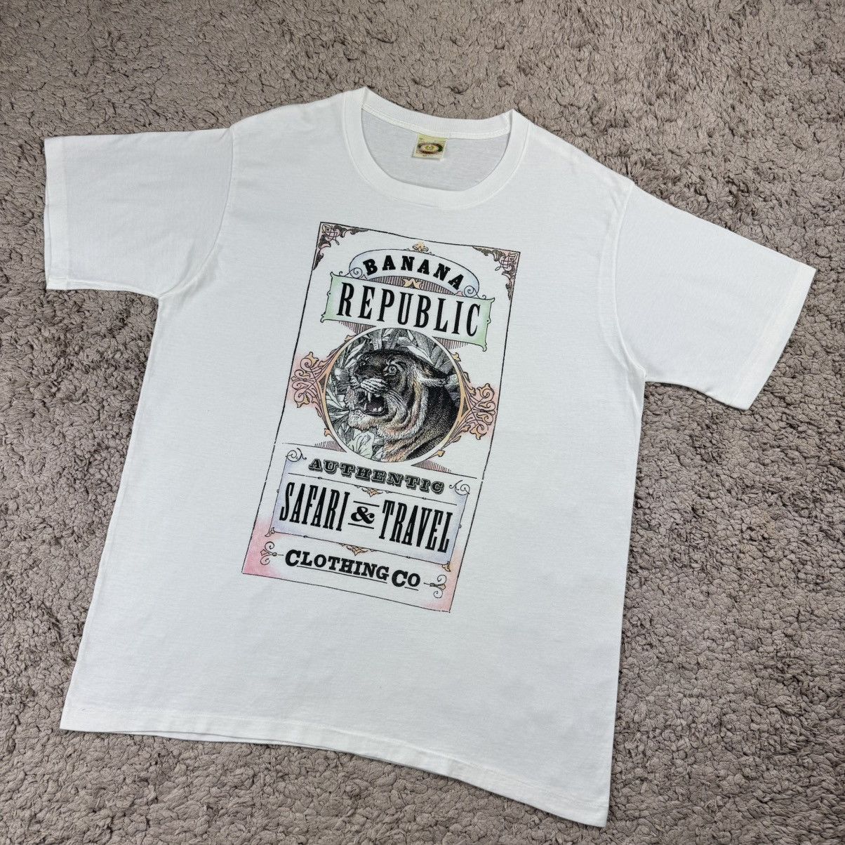 Banana Republic Vintage Banana Republic Safari& Travel Tiger Graphic T-shirt Size US L / EU 52-54 / 3 - 4 Thumbnail